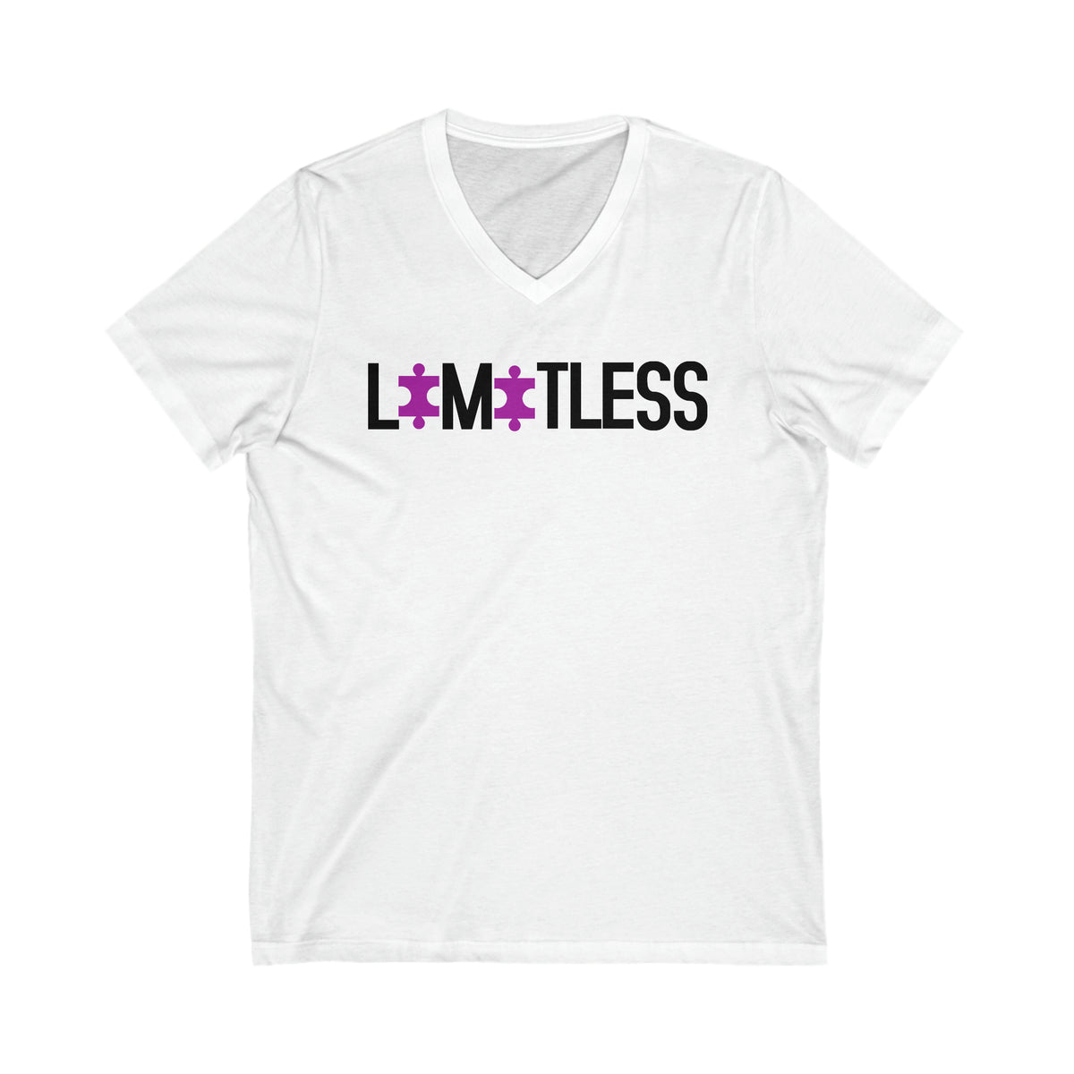 Limitless Autism Awareness Shirt | Autism Puzzle Piece Design | Unisex V-neck T-shirt