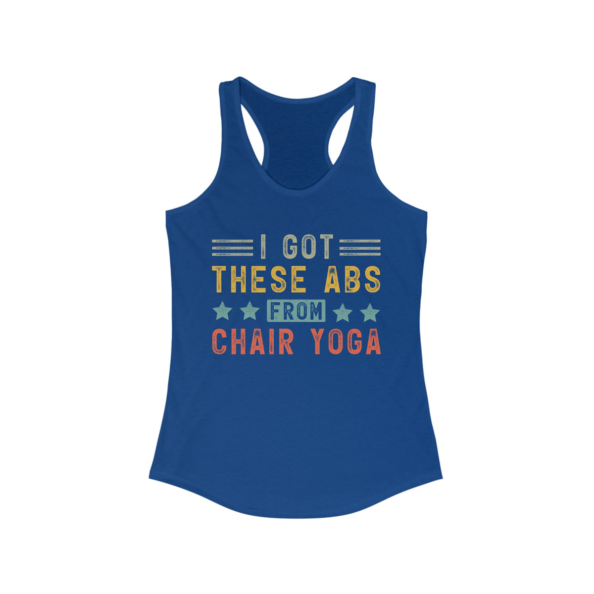 Abs Workout Chair Yoga Shirt | Funny Workout Shirt | Gift For Him | Gift For Her | Women's Slim-fit Racerback Tank Top
