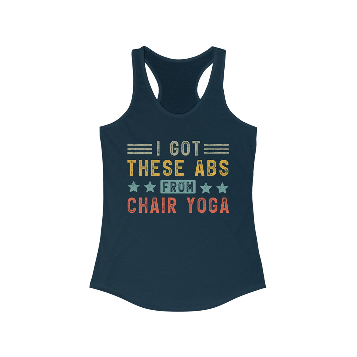 Abs Workout Chair Yoga Shirt | Funny Workout Shirt | Gift For Him | Gift For Her | Women's Slim-fit Racerback Tank Top