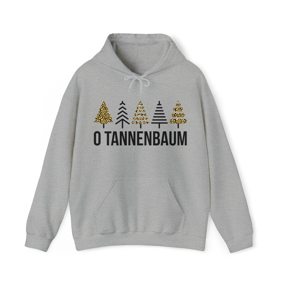 Tannenbaum Leopard Print Christmas Tree Shirt | German Christmas Gift | Unisex Hooded Sweatshirt
