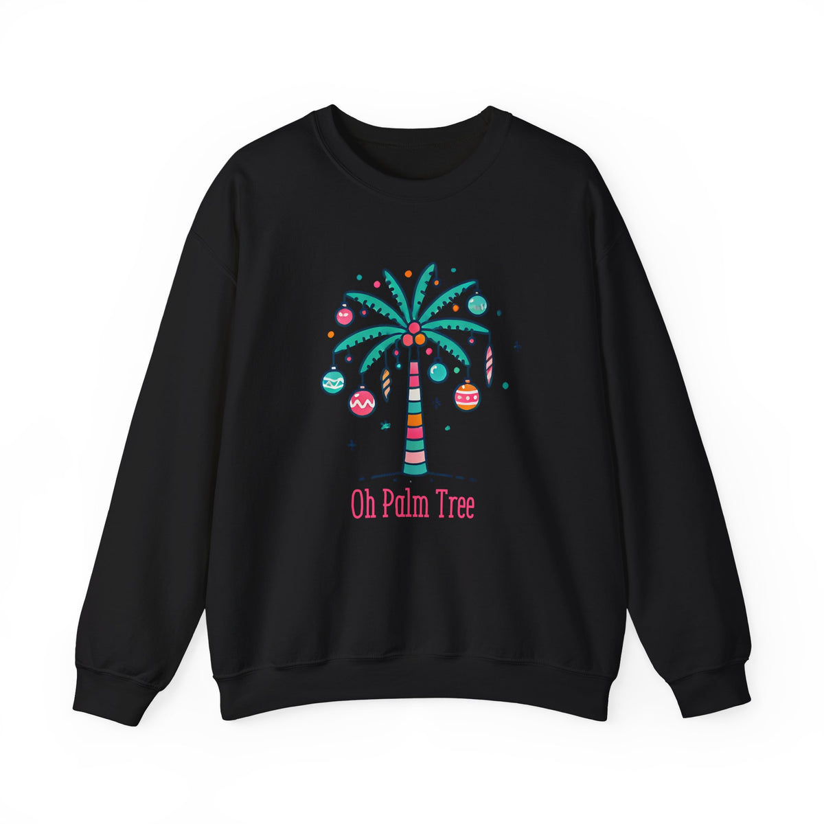 Oh Palm Tree Funny Christmas Tree Shirt | Palm Tree Beach Bum Gift For Her | Unisex Crewneck Sweatshirt