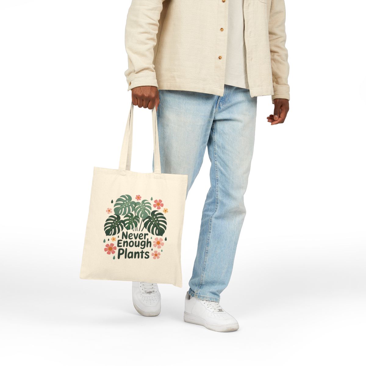 Never Enough Plants Monstera Plant Mom Tote | Plant Lover Gift | Cotton canvas Tote Bag