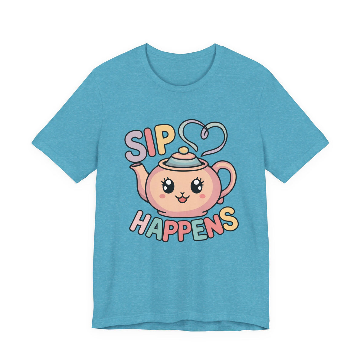Sip Happens Kawaii Tea Shirt | Tea Lover Shirt | Unisex Jersey T-shirt