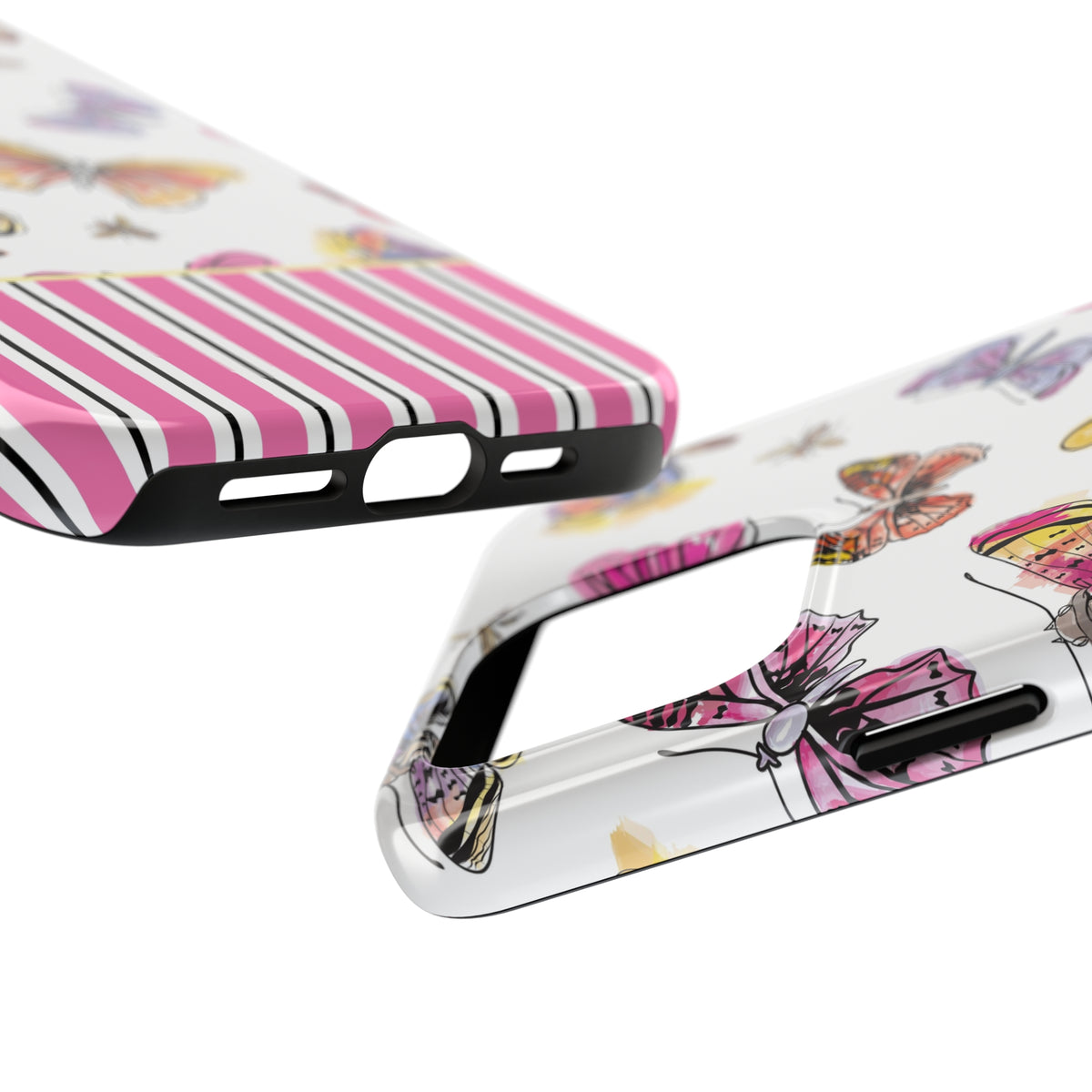 Cute Butterfly Print iPhone 15 14 13 12 11 Case | Pink Butterflies Nature Gift | Tough Phone Case