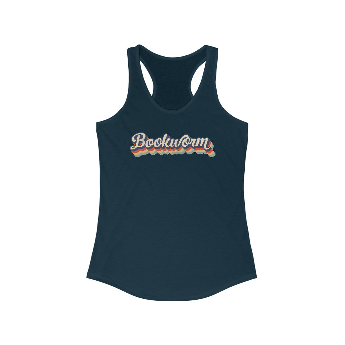 Retro Bookworm Book Lover Shirt | Bookish Gift | Women's Slim-fit Ideal Racerback Tank Top