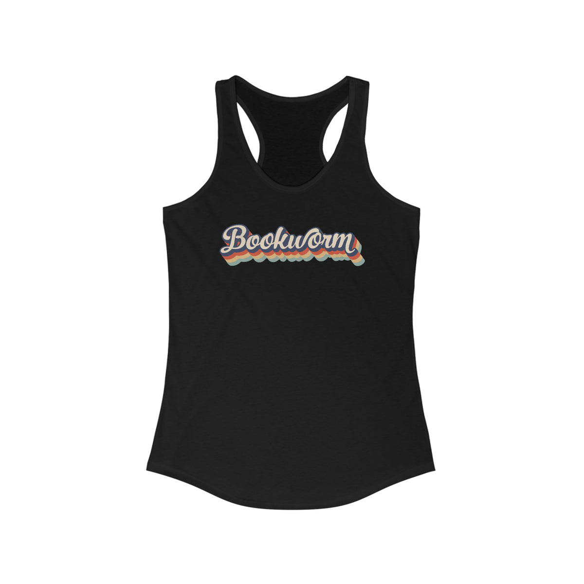 Retro Bookworm Book Lover Shirt | Bookish Gift | Women's Slim-fit Ideal Racerback Tank Top
