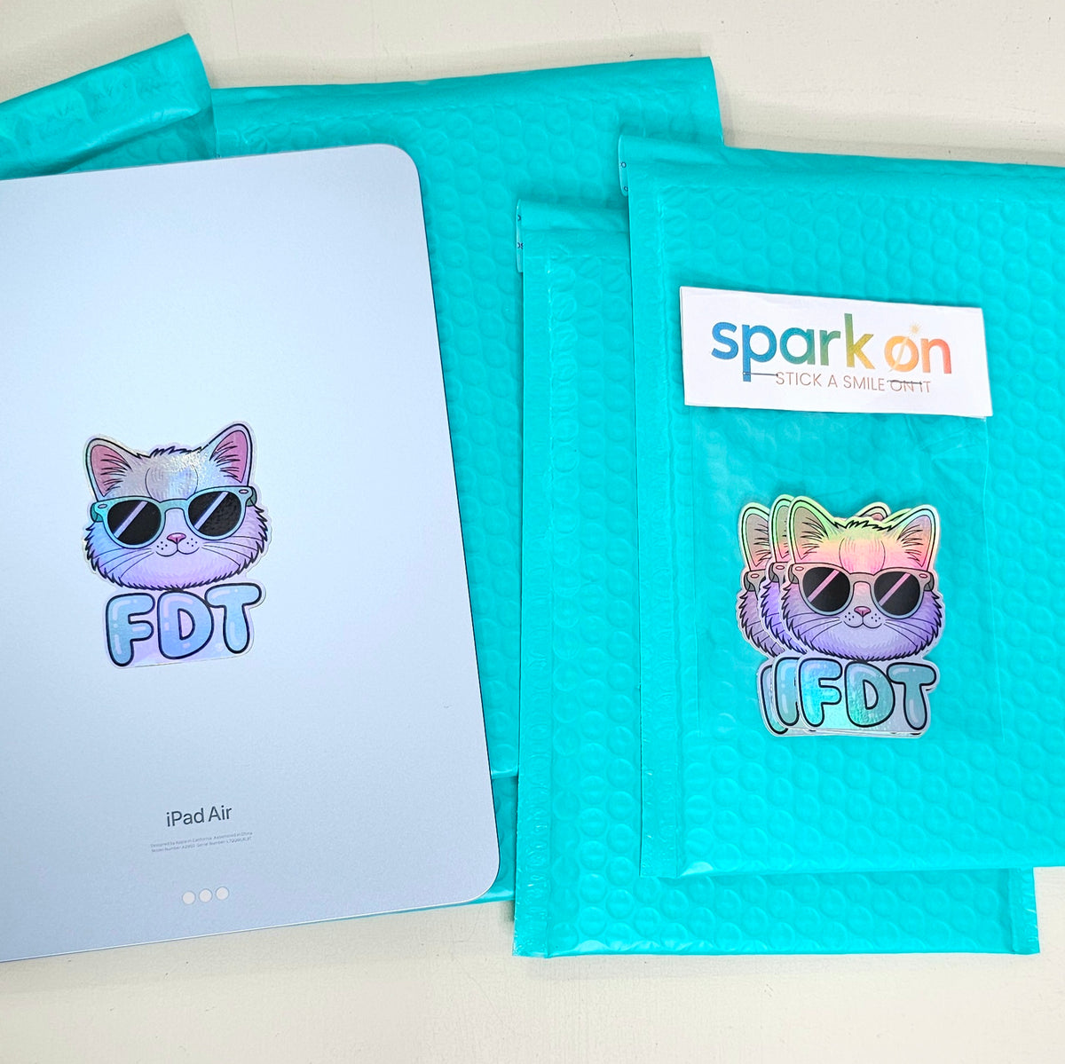 FDT Anti Trump Cat Stickers | Holographic Sticker Set of 4 | Cat Lover Gift