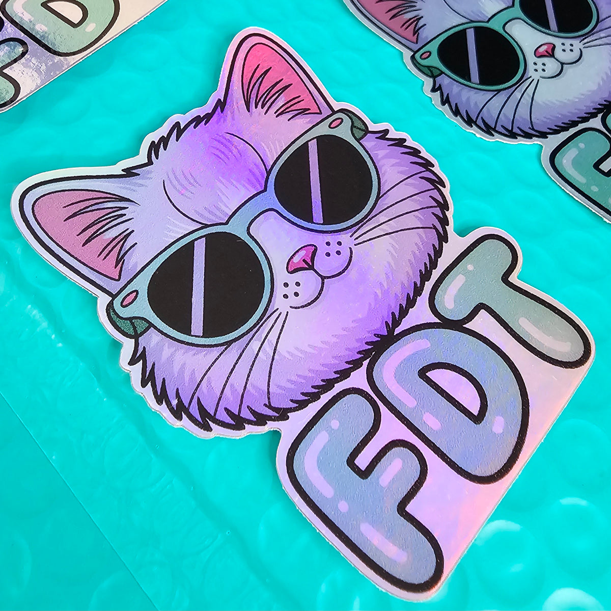 FDT Anti Trump Cat Stickers | Holographic Sticker Set of 4 | Cat Lover Gift