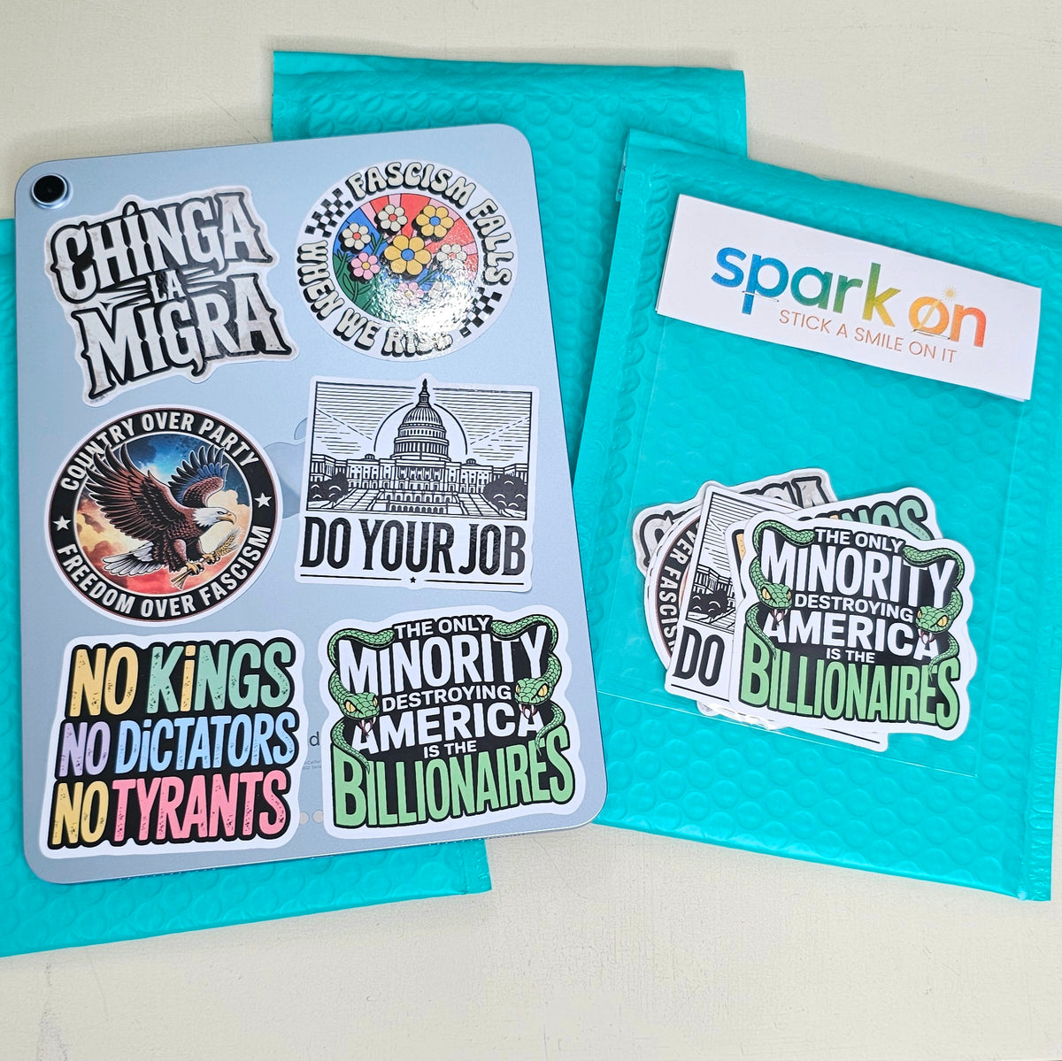 Anti Trump Political Stickers | Pro Democracy Stickers Set of 6 | Stocking Stuffers