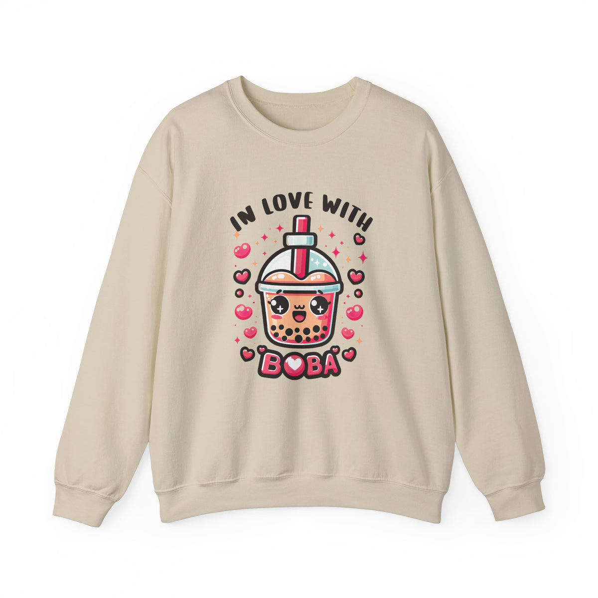 In Love With Boba Tea Lover Kawaii Shirt |  Cute Kawaii Valentine's Day Gift for Her | Unisex Crewneck Sweatshirt