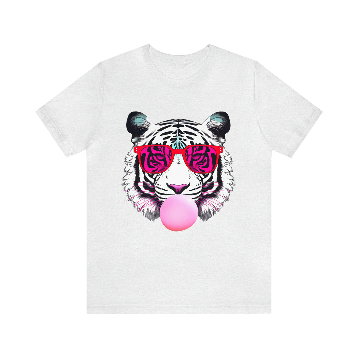 Bubblegum Pink Tiger Shirt | Tiger Face Shirt | Pop Art Shirt | Gift for Animal Lover Summer Shirt | Unisex Jersey T-shirt