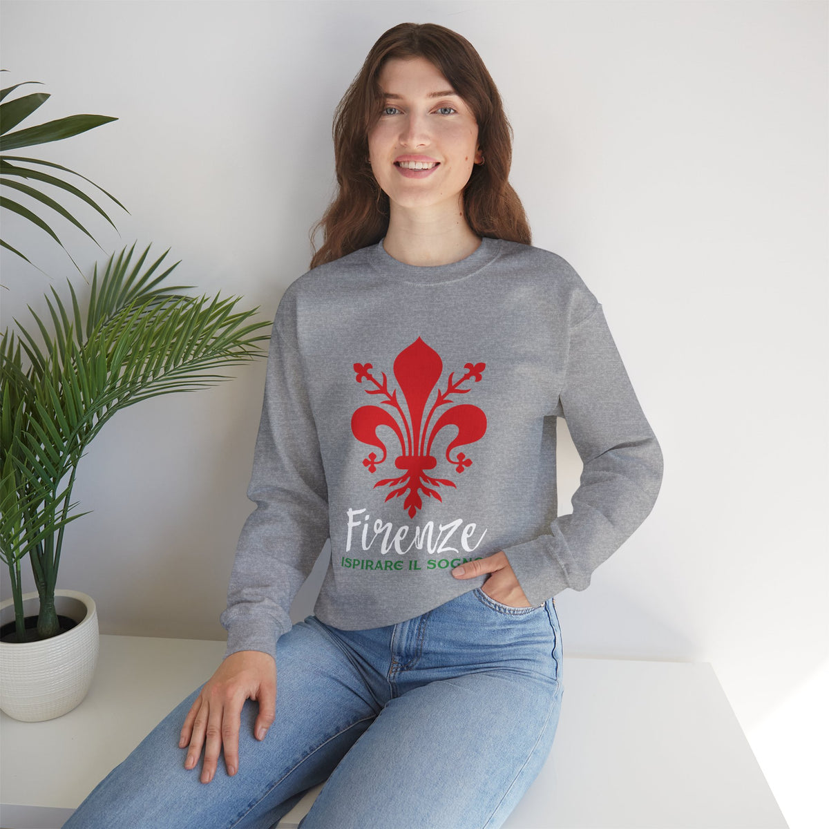 Florence Italy Fleur de Lis Sweatshirt | Italy Lover Italian Gift | Unisex Crewneck Sweatshirt