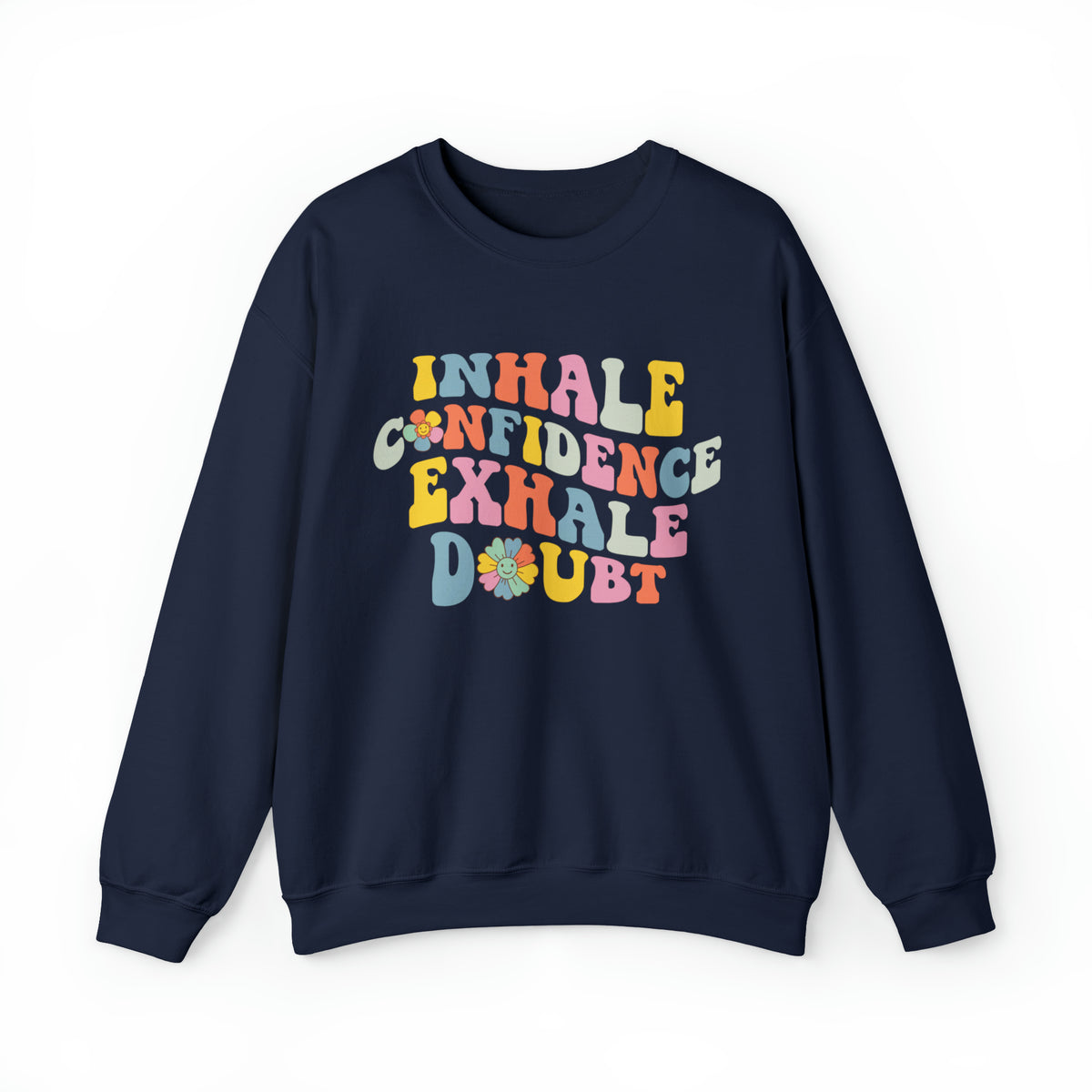Inhale Exhale School Counselor Sweatshirt | Retro Psychology Shirt | Yoga Meditation Shirt | Unisex Crewneck Sweatshirt