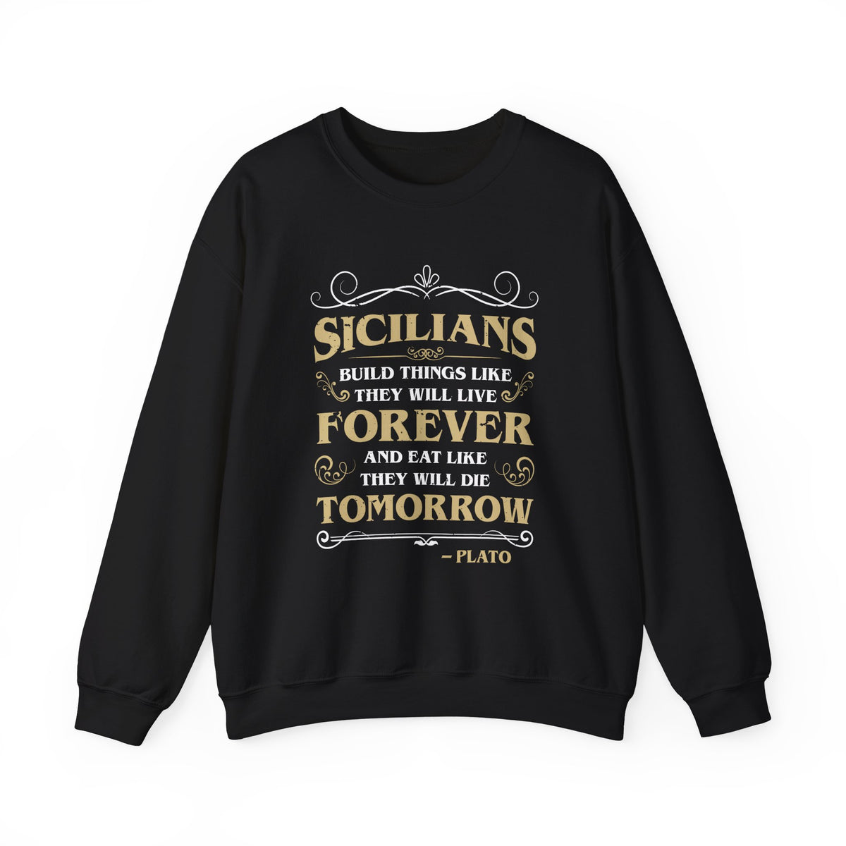 Sicilian Plato Quote Italian Sweatshirt | Sicily Italy Gift | Unisex Crewneck Sweatshirt
