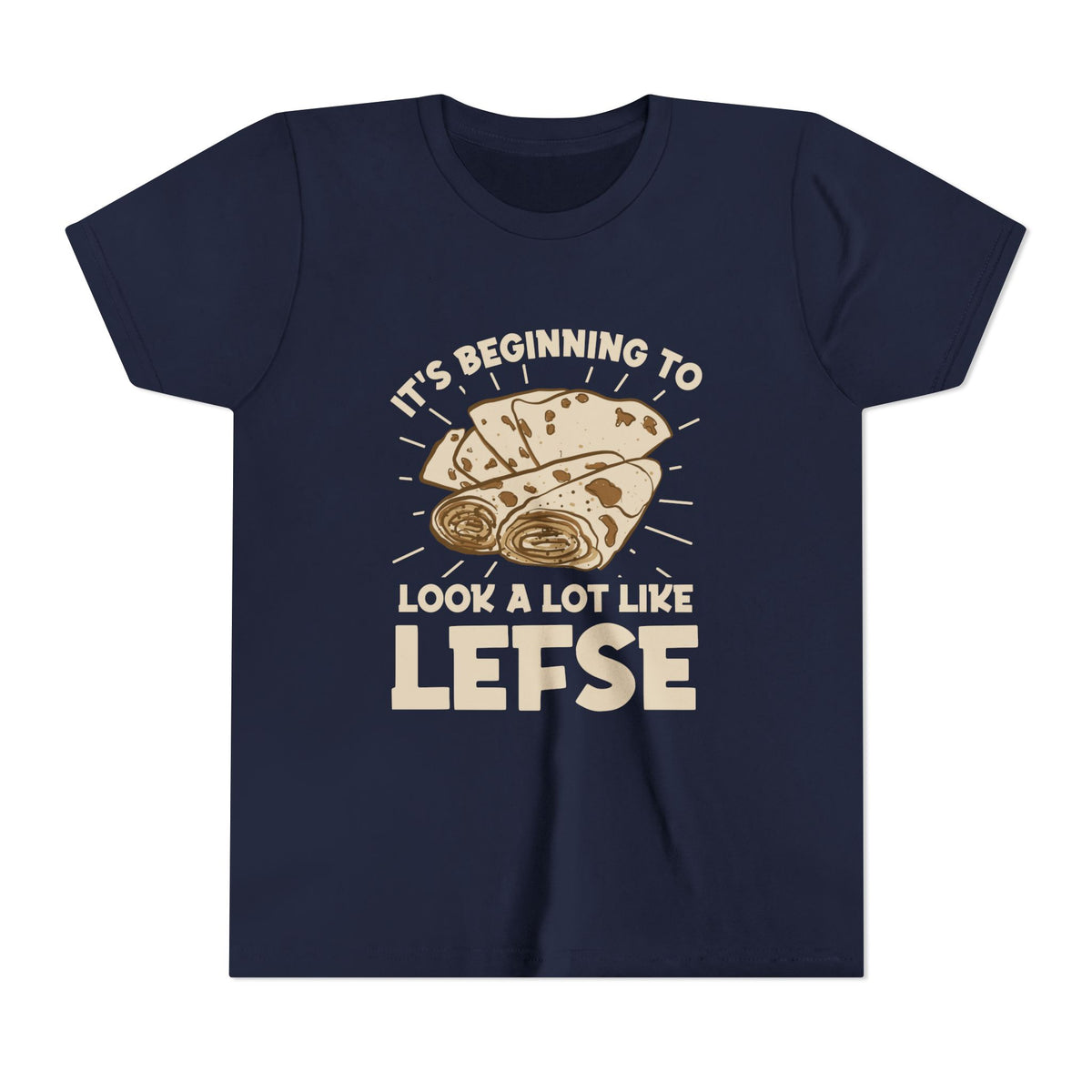 Funny Norwegian Lefse Christmas Baking Party Shirt – Nordic Baker Gift – Bella Canvas 3001Y Youth Soft Tee