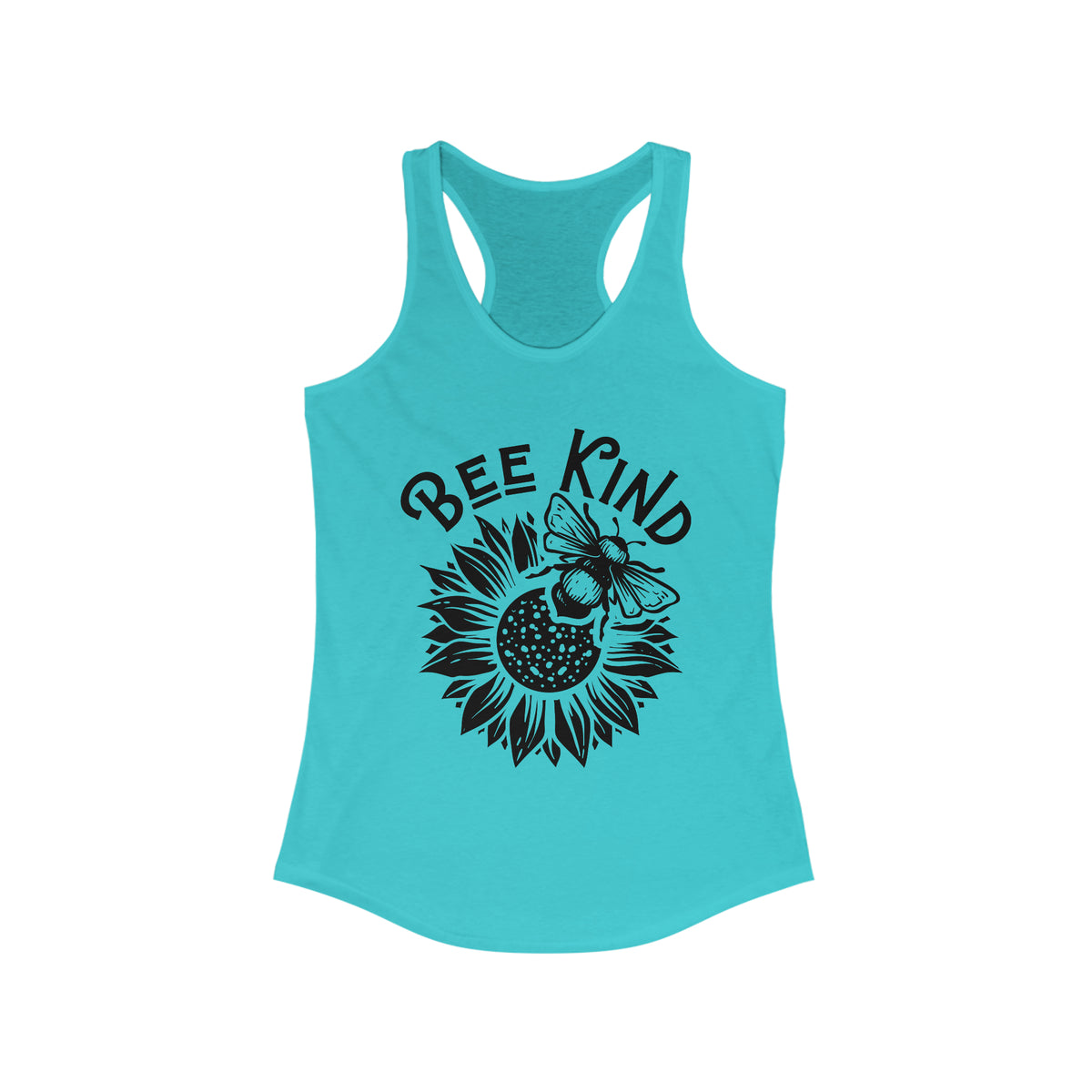 Be Kind Cute Bee Shirt | Bee Kind Sunflower Shirt | Nature Lover Gift for Her | Kindness Shirt | Women's Slim Fit Racerback Tank