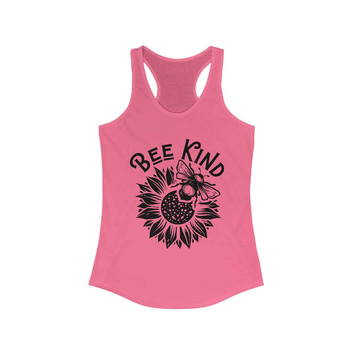 Be Kind Cute Bee Shirt | Bee Kind Sunflower Shirt | Nature Lover Gift for Her | Kindness Shirt | Women's Slim Fit Racerback Tank