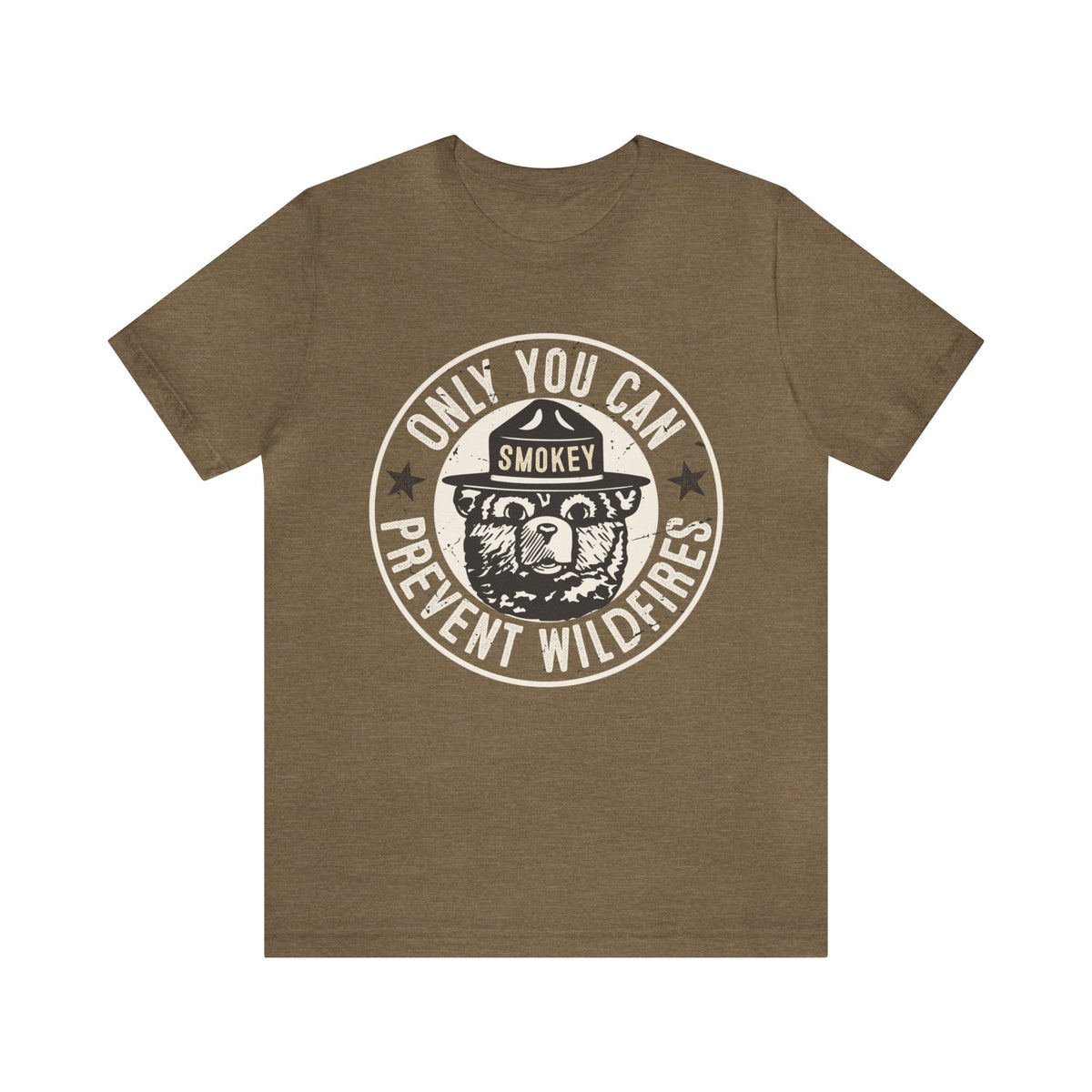 Smokey Bear Prevent Wildfire Camping Shirt | Bella Canvas Unisex Jersey T-shirt