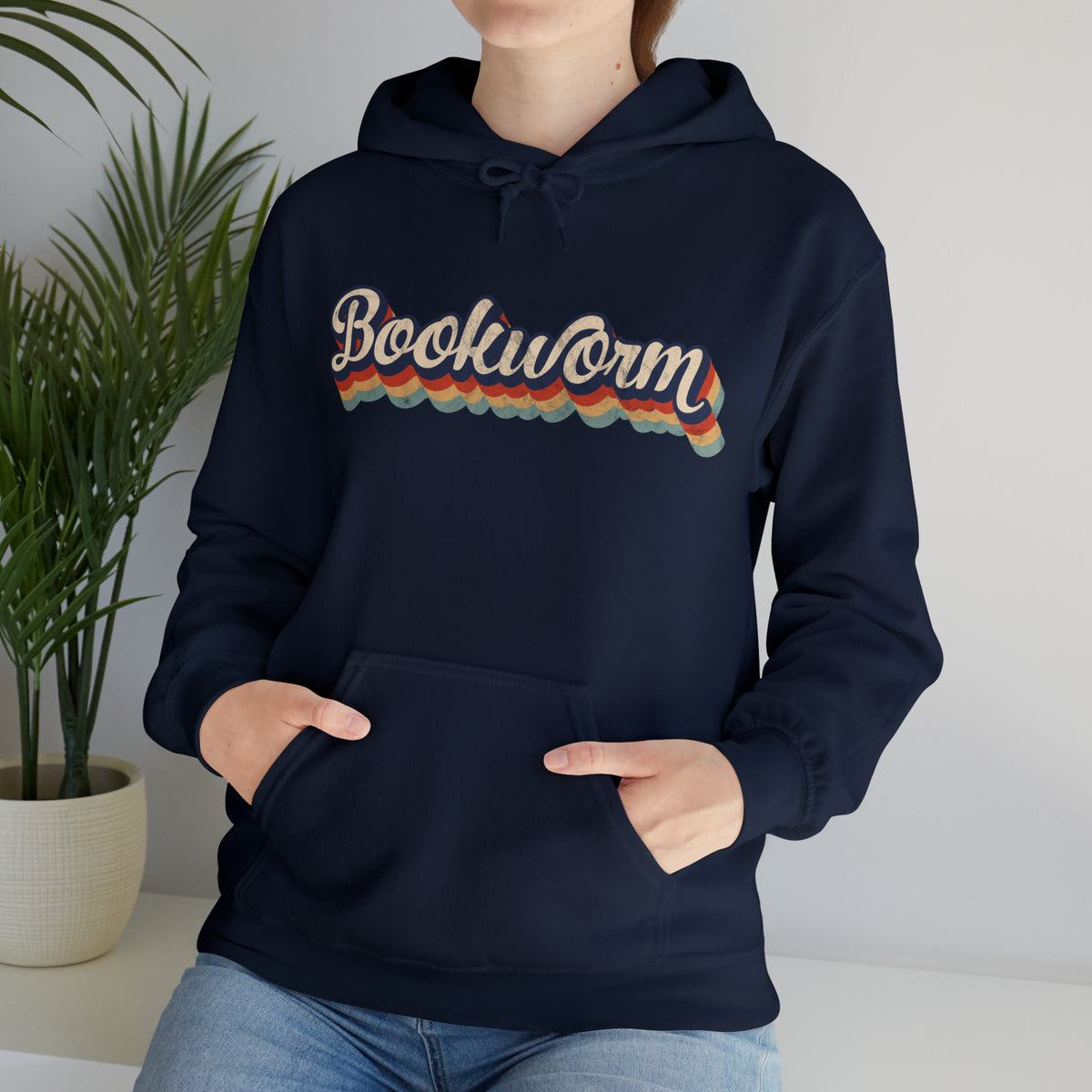 Retro Bookworm Book Lover Shirt | Bookish Gift | Unisex Hooded Sweatshirt