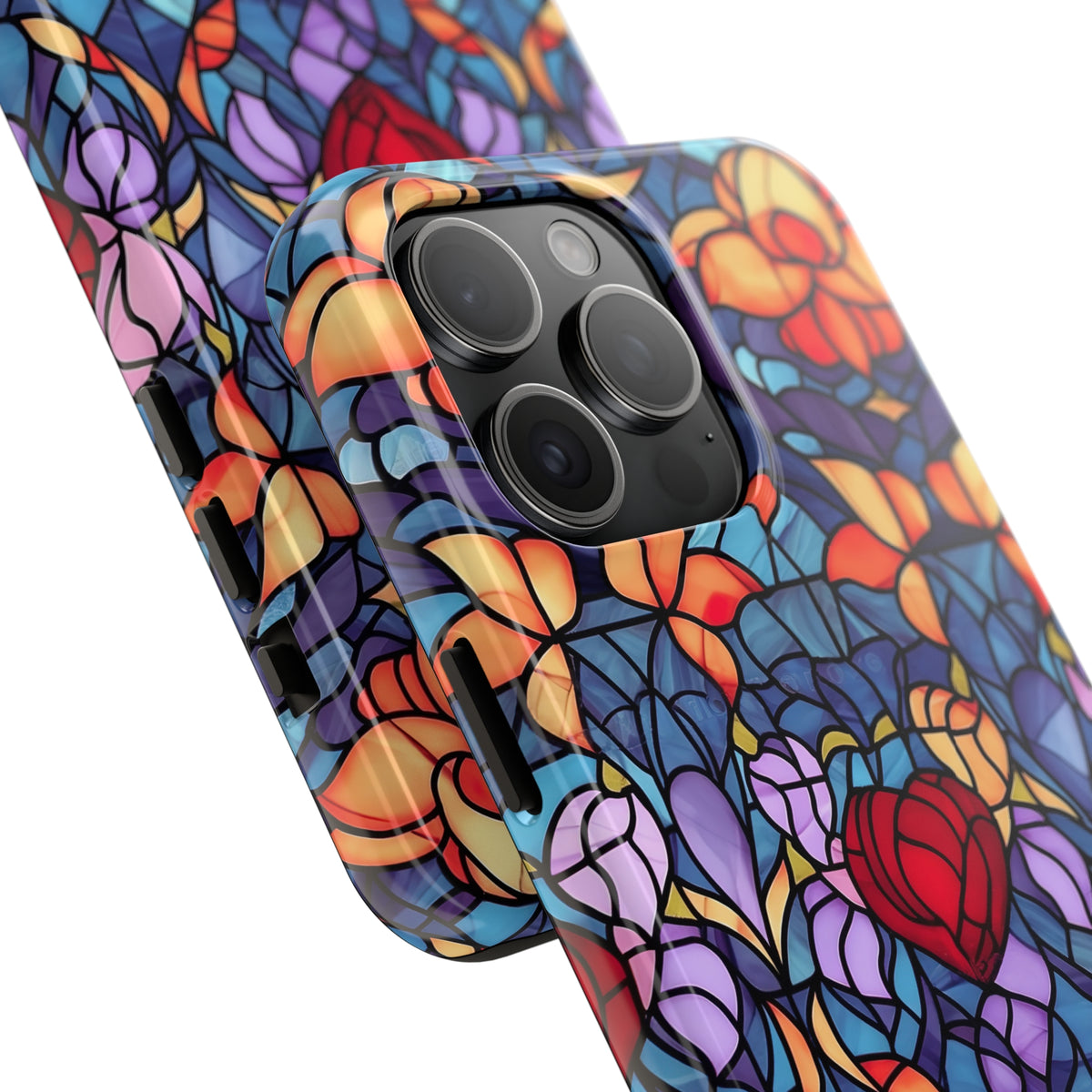 Valentine phone case iPhone 15 pro max | Stained Glass Print iPhone 11 12 13 14 15 case | Tough Impact-resistant Phone Case