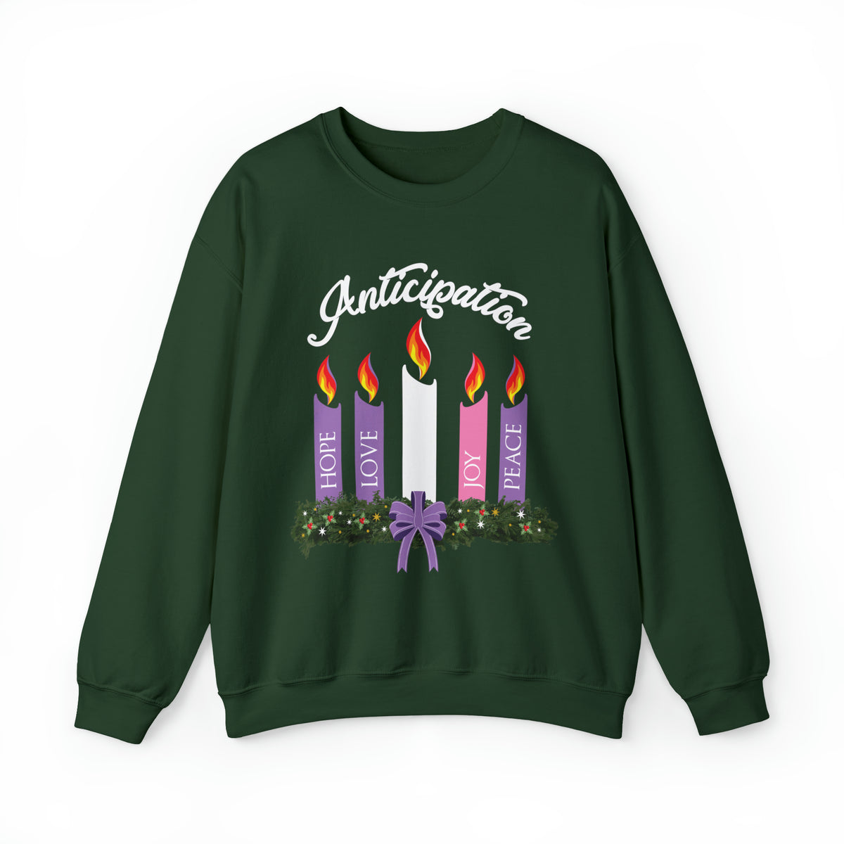 Advent Wreath Candles Christian Shirts | Advent Christmas Gifts | Unisex Crewneck Sweatshirt