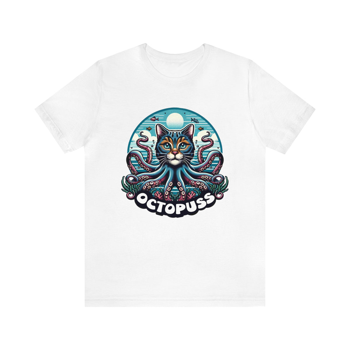 Octopuss Beach Bum Funny Cat Octopus Shirt | Cat Lover Gift | Beach Bum Shirt | Unisex Jersey T-shirt