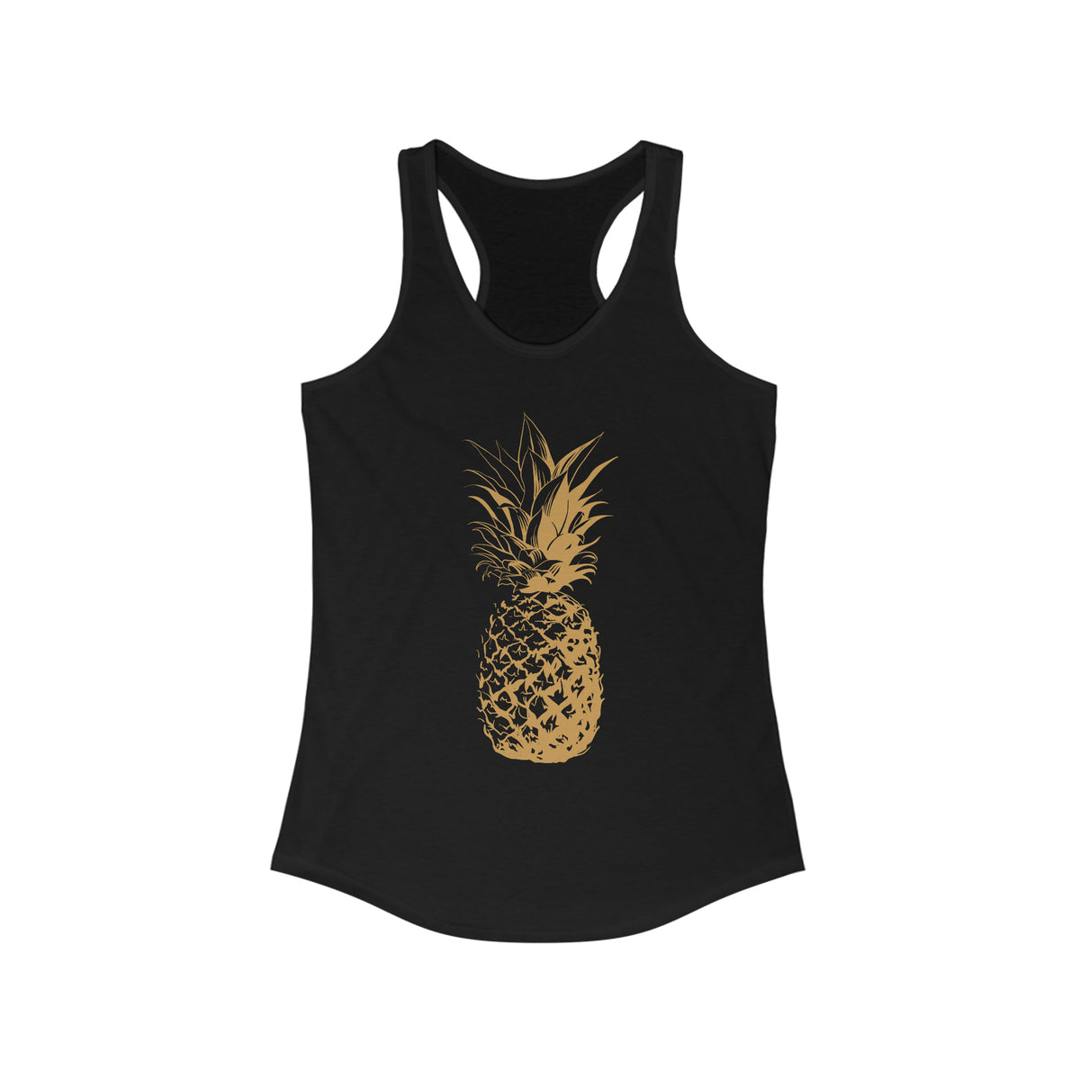 Gold Pineapple Beach Bum Aesthetic Shirt | Hawaiian Gift  | Women's Ideal Racerback Tank Top