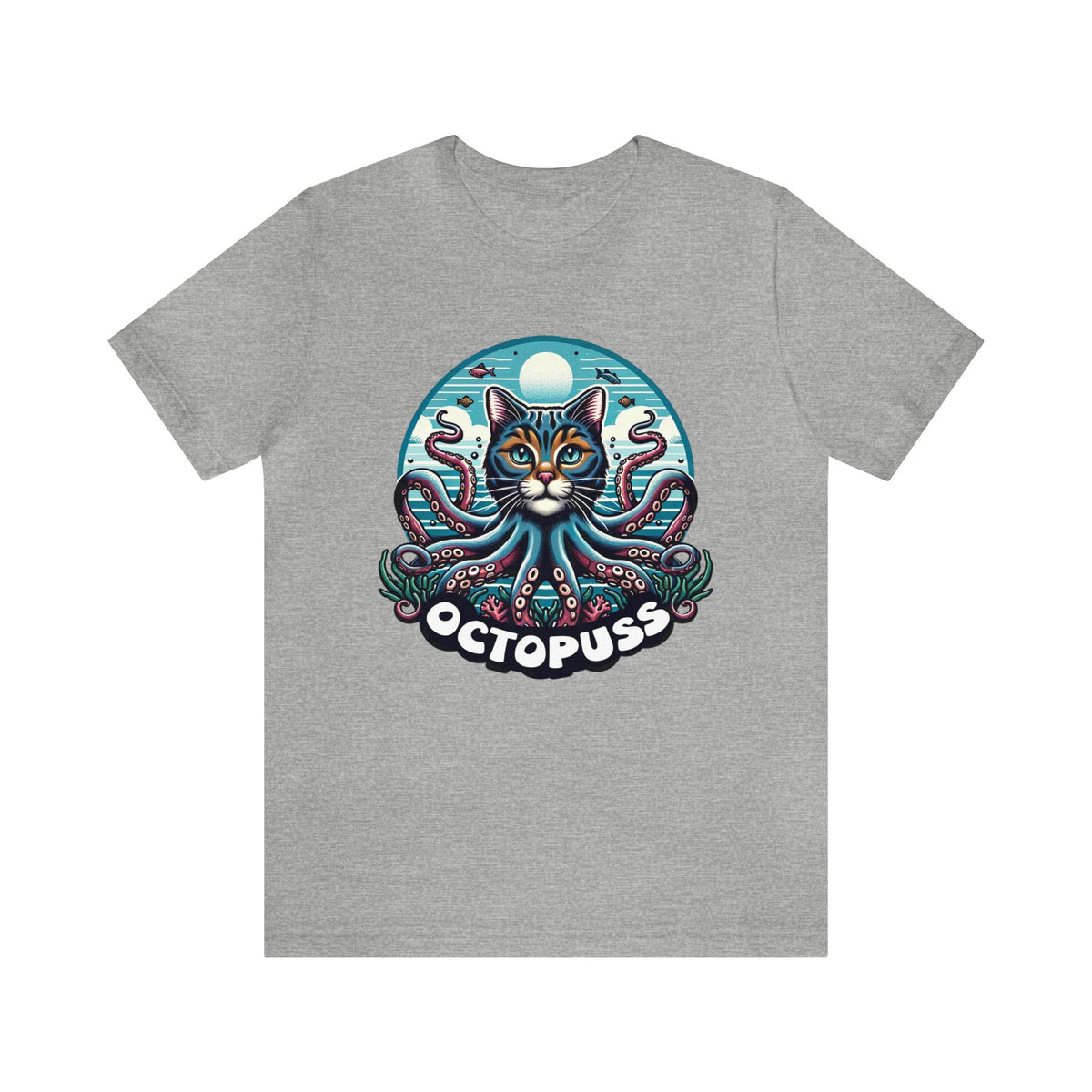 Octopuss Beach Bum Funny Cat Octopus Shirt | Cat Lover Gift | Beach Bum Shirt | Unisex Jersey T-shirt