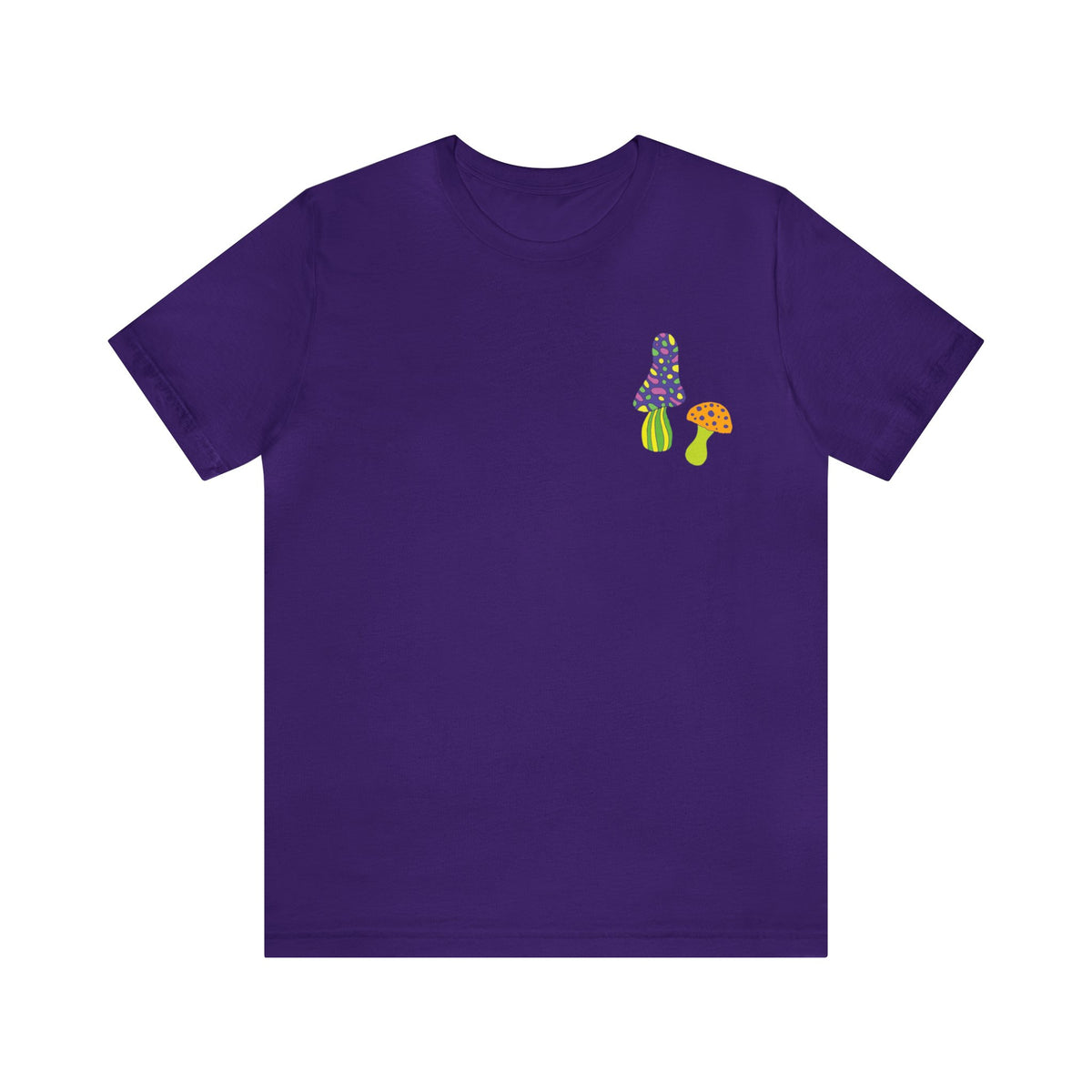 Magic Mushroom Neon Fantasy Pocket Tee Shirt | Mushroom Gift | Unisex Jersey T-shirt