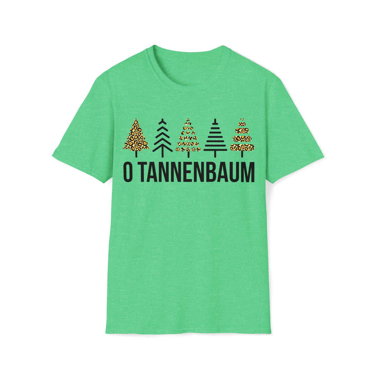 Tannenbaum Leopard Print Christmas Tree Shirt | German Christmas Gift | Unisex Softstyle T-Shirt