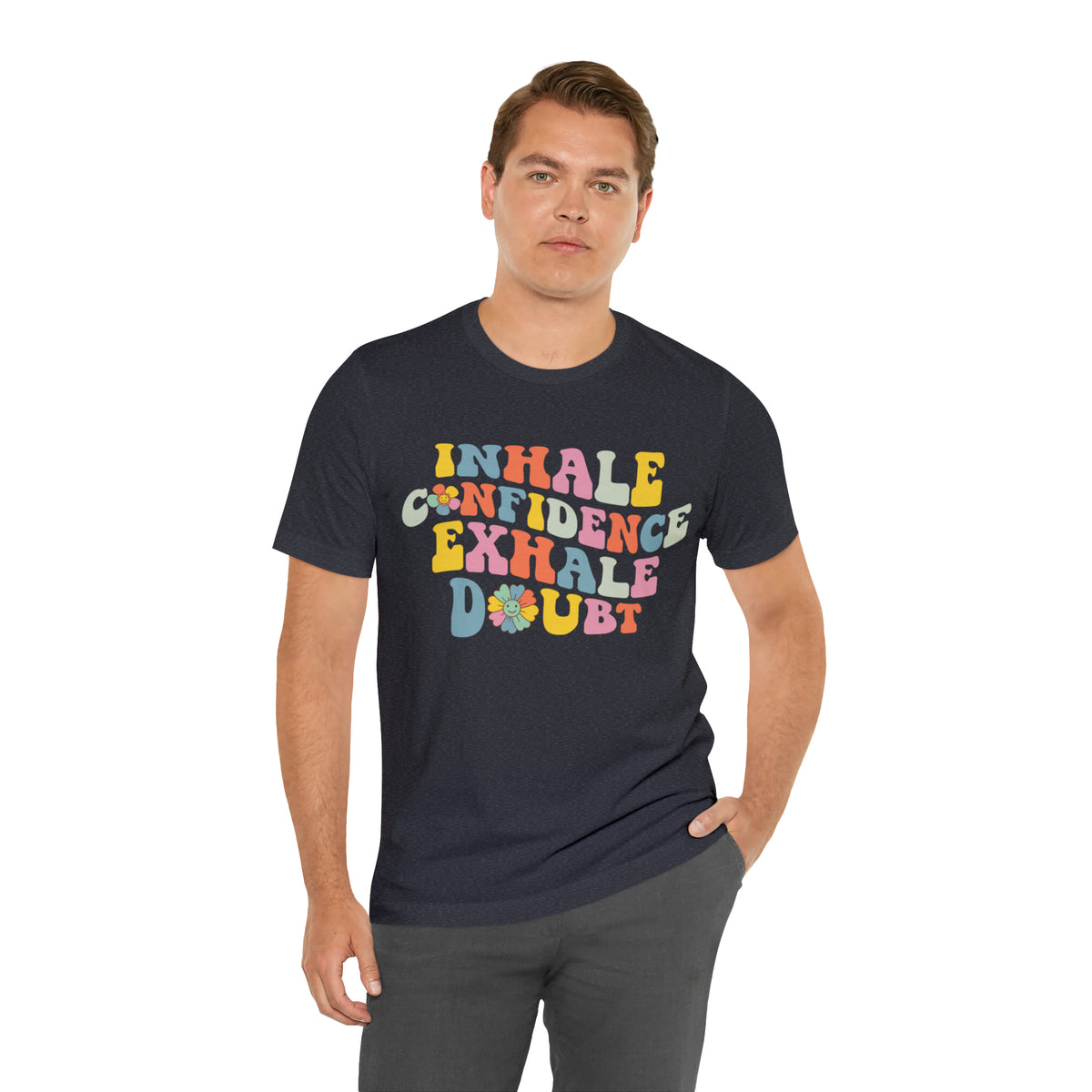 Inhale Exhale Retro School Counselor Shirt | Psychology Shirt | Yoga Meditation Shirt | Unisex Jersey T-shirt
