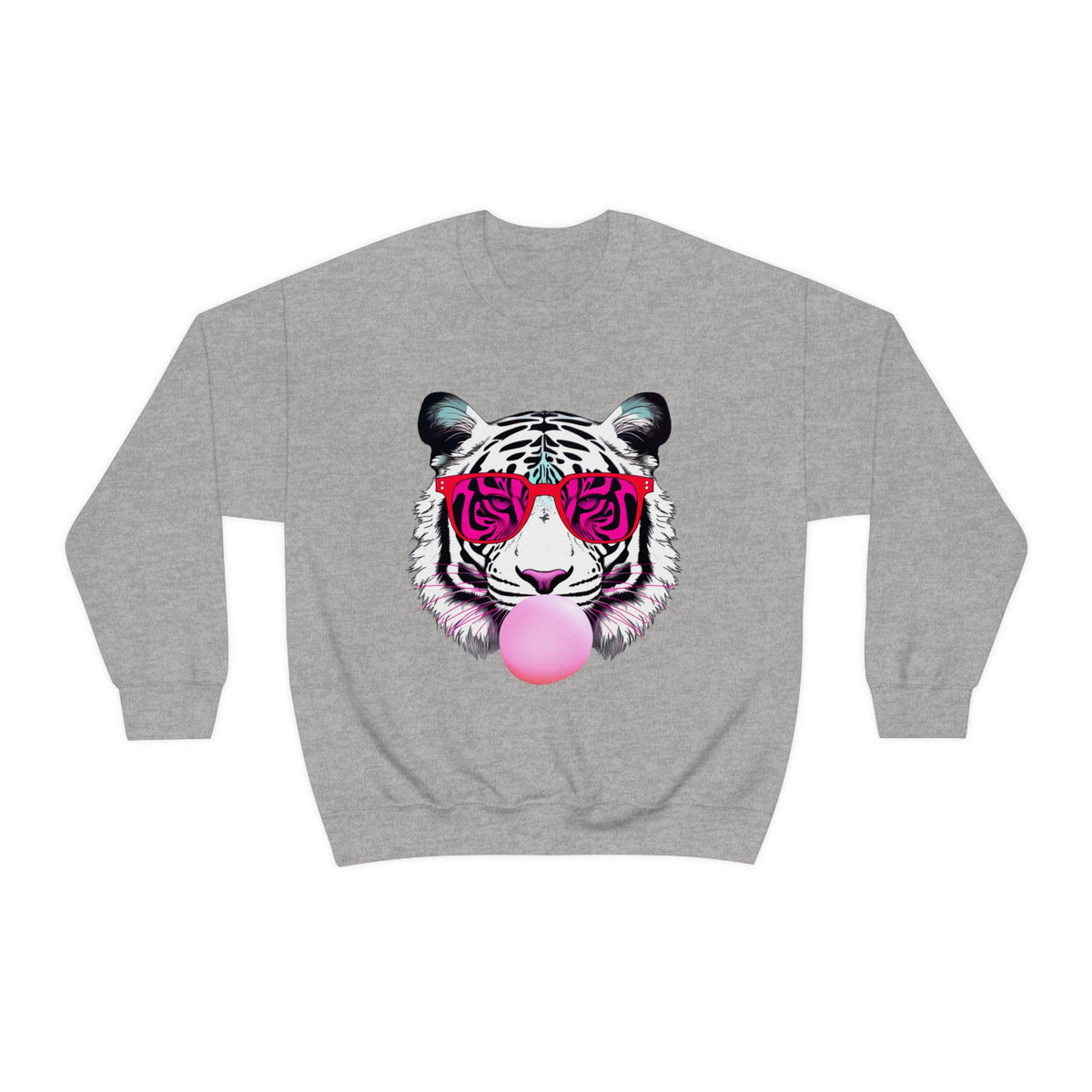 Bubblegum Pink Tiger Shirt | Tiger Face Shirt | Pop Art Shirt | Gift for Animal Lover Summer Shirt | Unisex Crewneck Sweatshirt