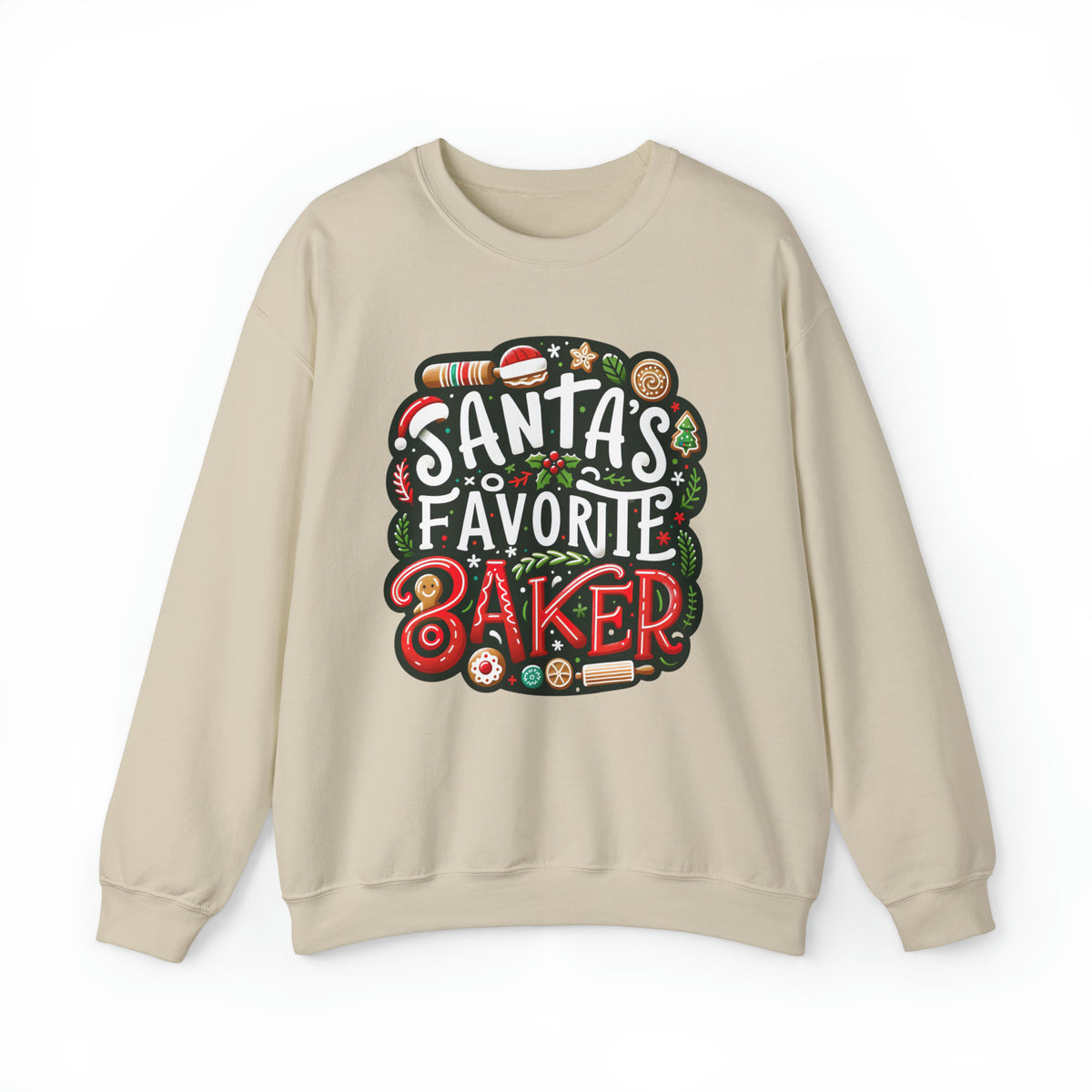 Santa's Favorite Baker Christmas Baking Shirt | Cute Baker Gift | | Unisex  Crewneck Sweatshirt