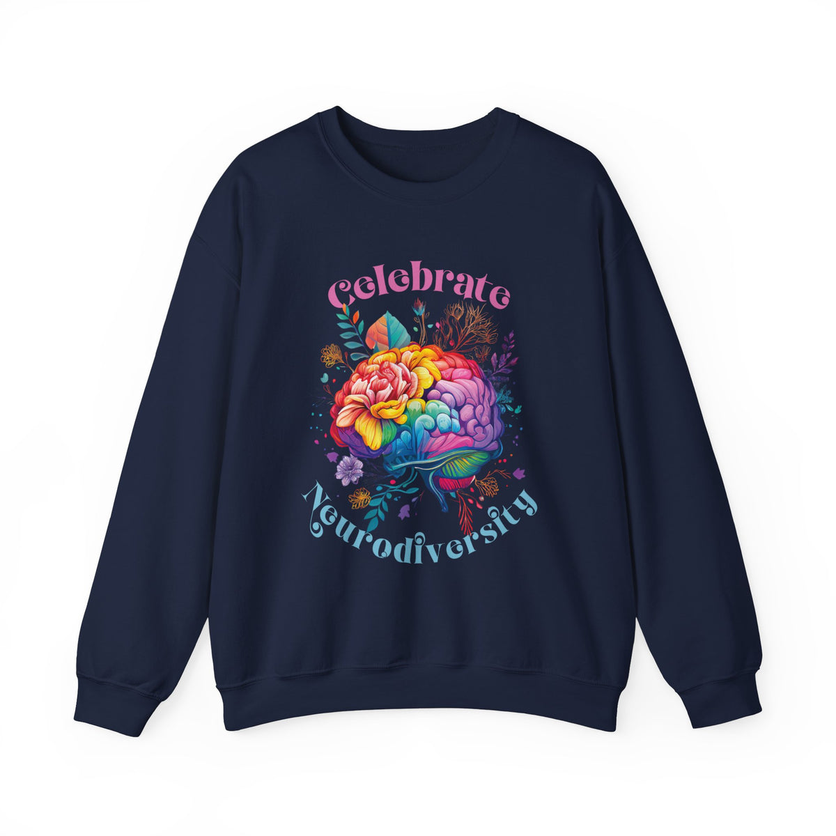 Celebrate Neurodiversity Shirt | Autism Shirt | Autism Awareness Shirt | Inclusion Shirt | Brain Art | Unisex Crewneck Sweatshirt