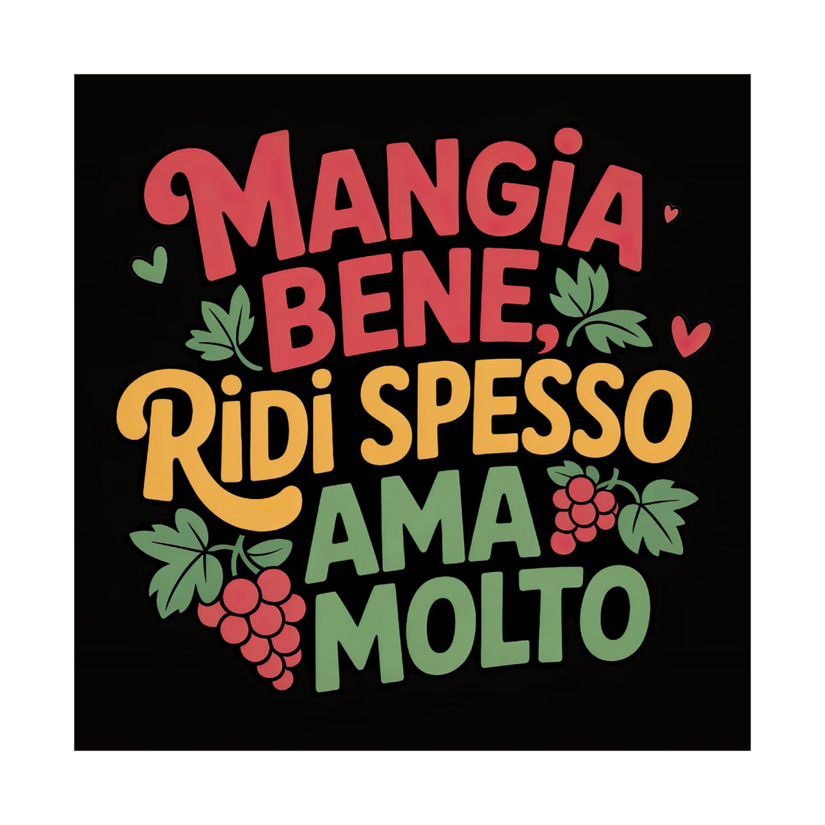 Mangia Bene Italian Saying Wall Art, Italian Food Lover Gift, Italy Travel Lover Matte Art Print