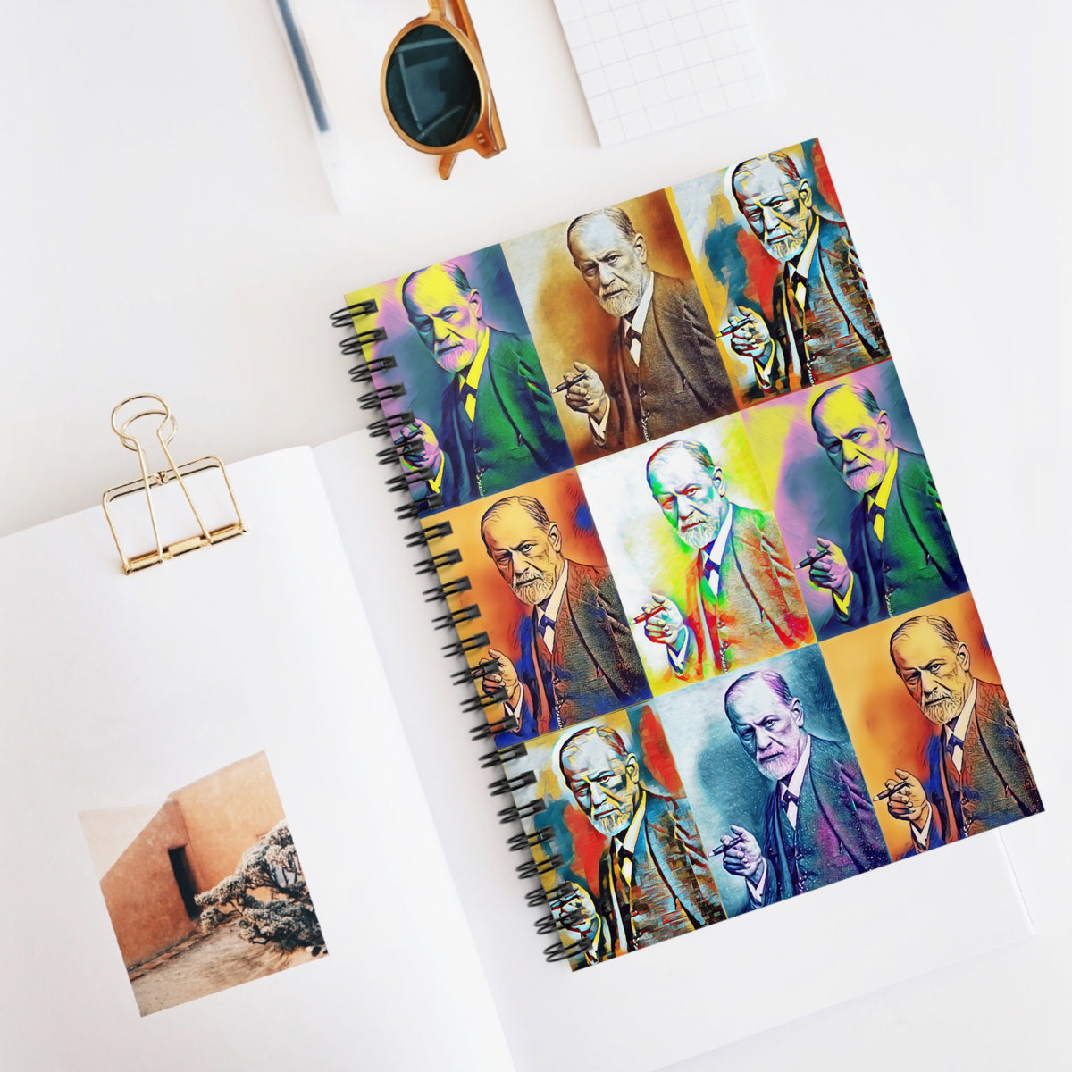 Freud Pop Art Spiral Journal Notebook | Sigmund Freud School Psychology Gift