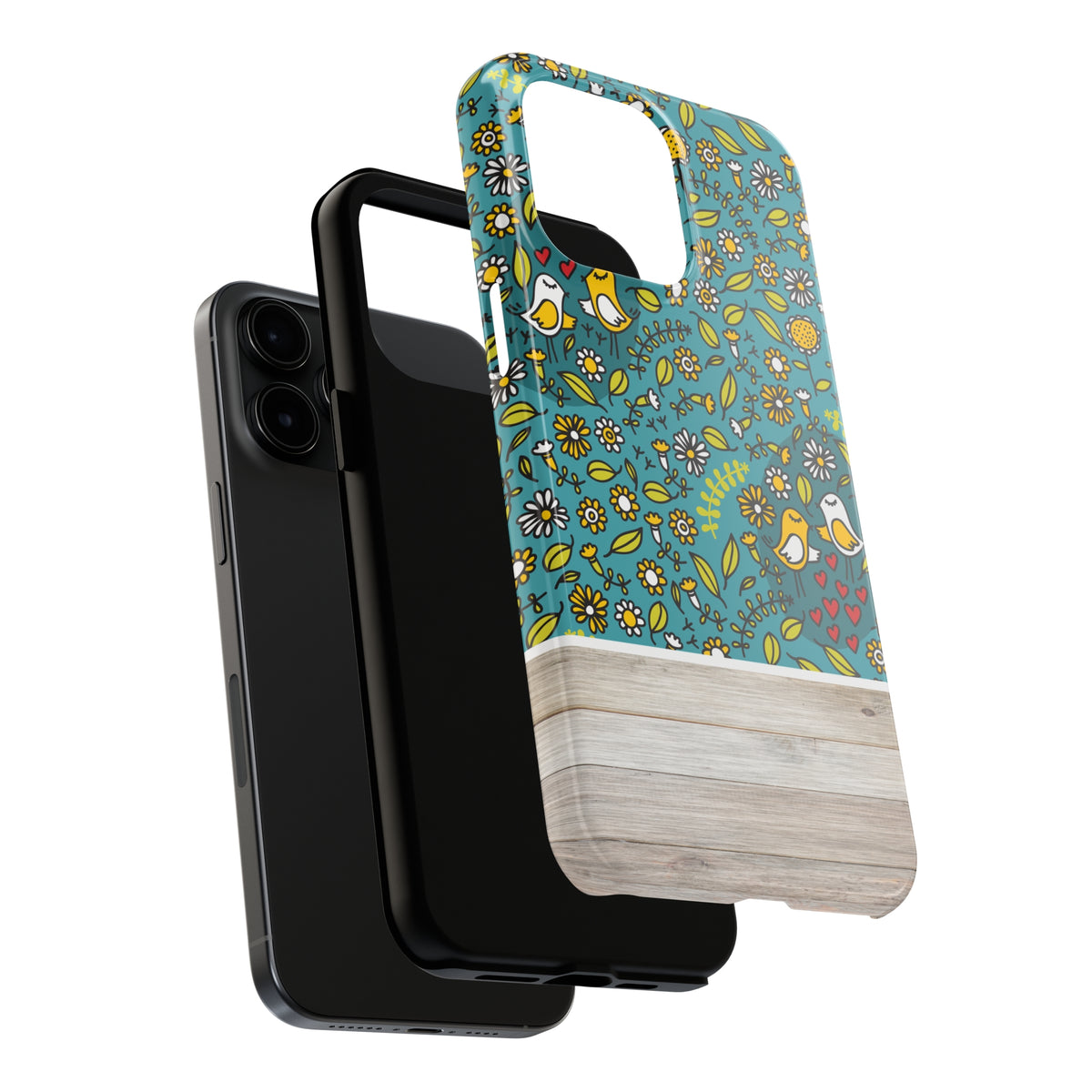 Scandinavian Floral Print iPhone 15Case | iPhone 11 12 13 14 15 | Boho Gift | Tough Phone Case