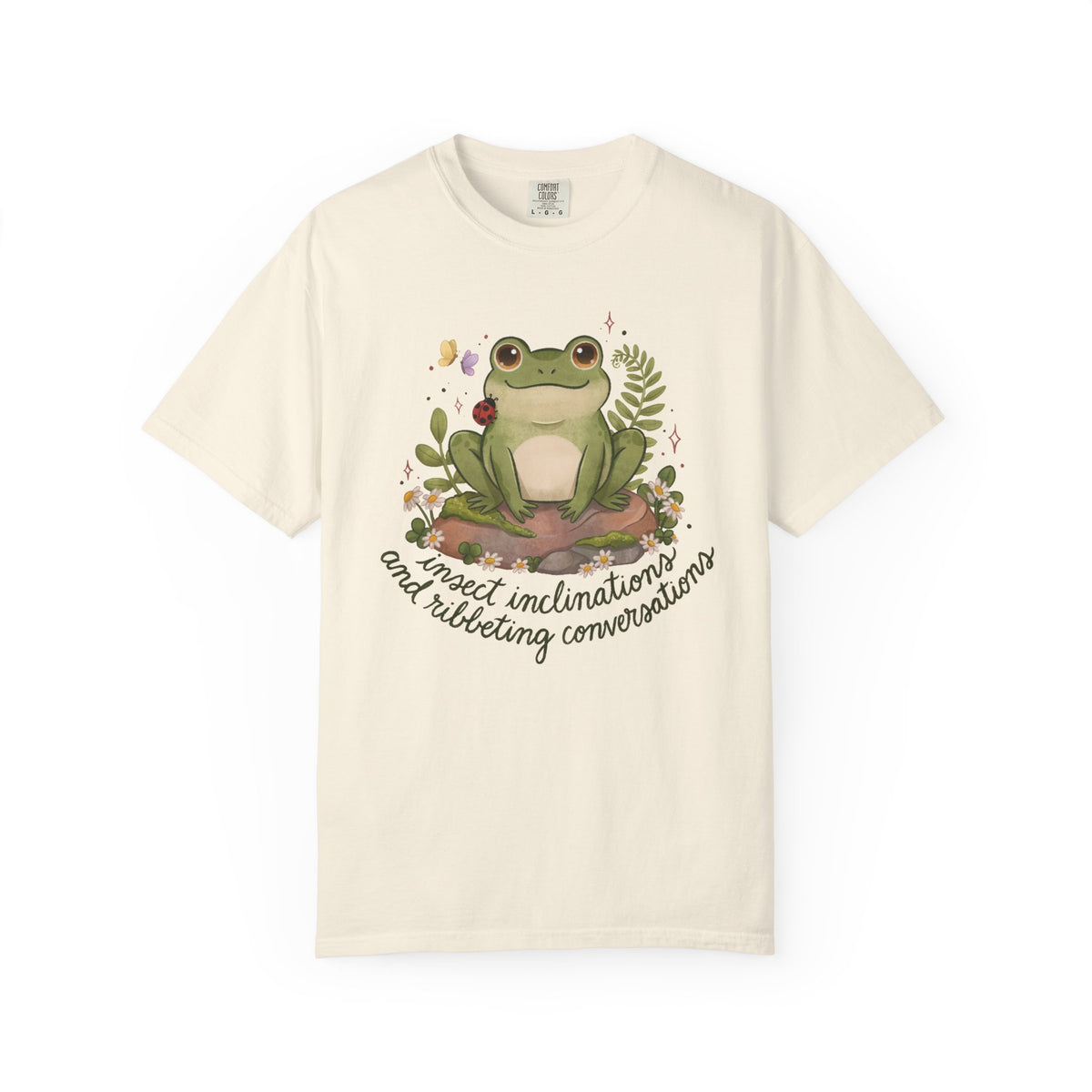 Ribbeting Conversations Funny Frog Shirt | Frog Lover Gift | Cottagecore Tee | Unisex Garment-Dyed T-shirt