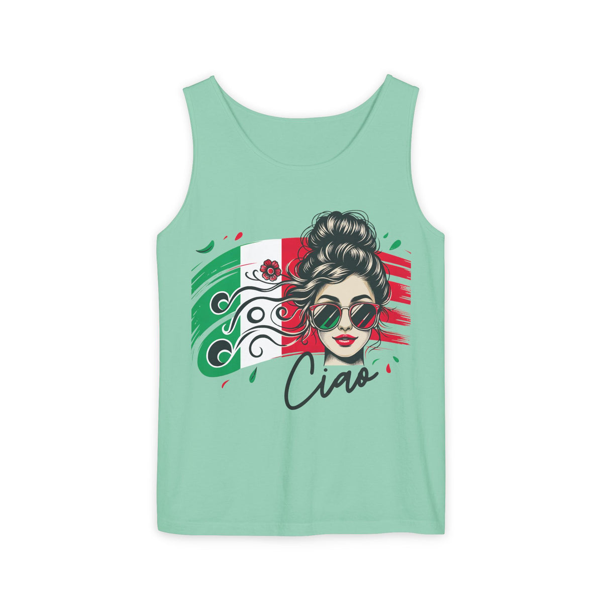 Ciao Italia Italian Girl Garment-Dyed Shirt | Italy Travel Lover Tank Top