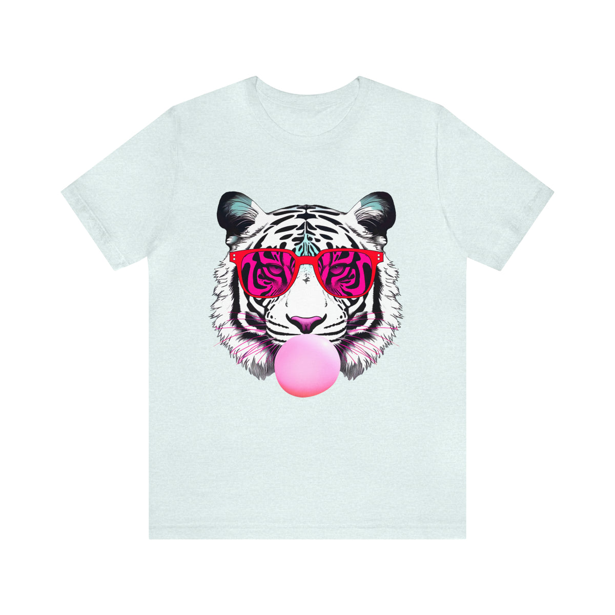Bubblegum Pink Tiger Shirt | Tiger Face Shirt | Pop Art Shirt | Gift for Animal Lover Summer Shirt | Unisex Jersey T-shirt