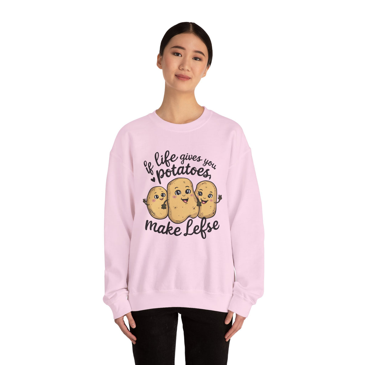 Cute Kawaii Minnesota Baking Sweatshirt | If Life Gives You Potatoes Make Lefse Shirt | Nordic Baking Gift