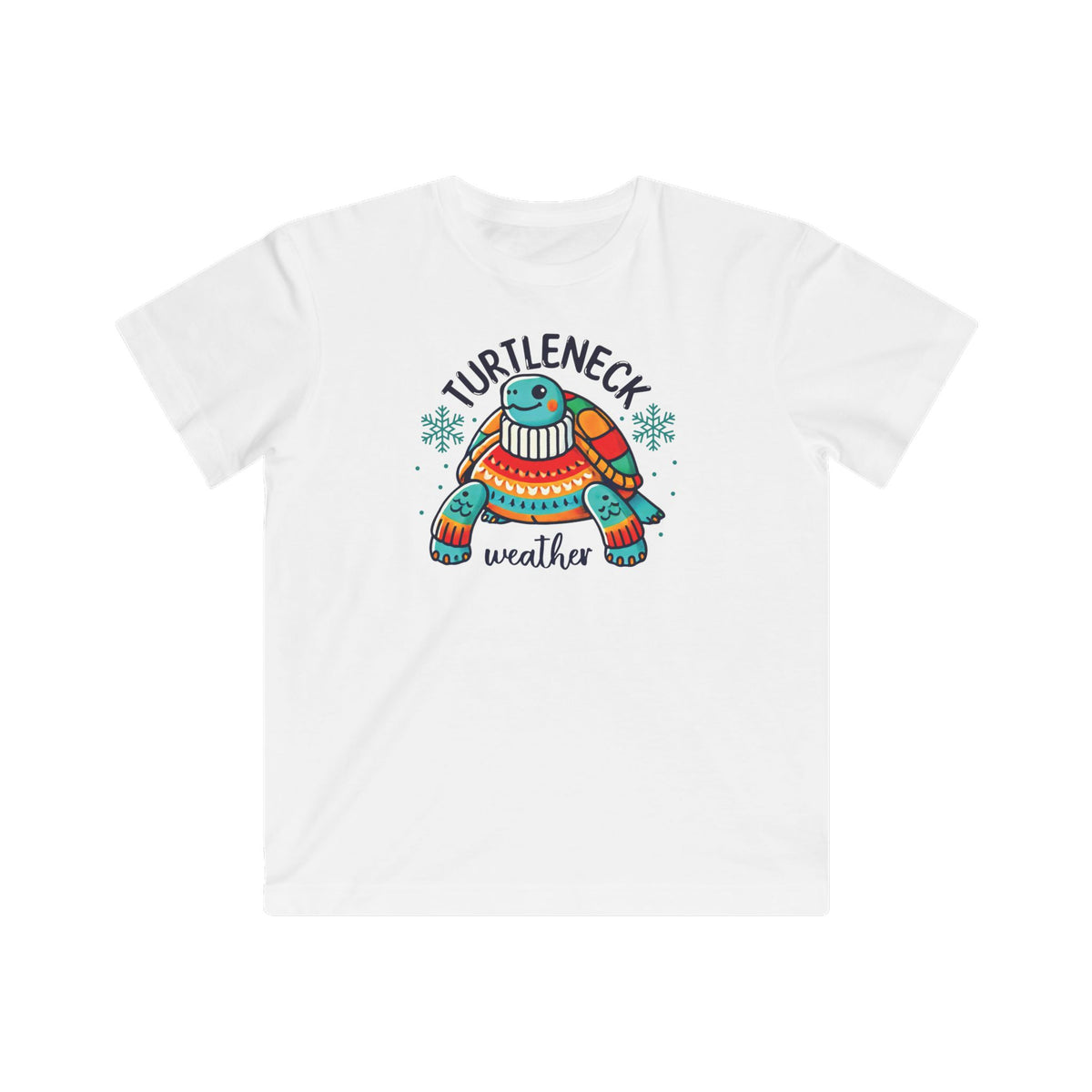 Turtleneck Weather Cute Turtle Shirt | Cute Turtle Kid's Shirt | Turtle Lover Gift  | Kids Fine Jersey Tee