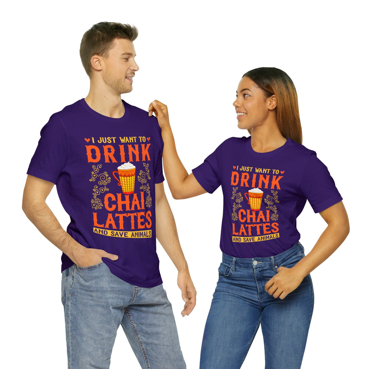 Chai Latte Save Animals Chai Tea Shirt | Animal Lover Shirt | Tea Gift for Her | Unisex Jersey T-shirt