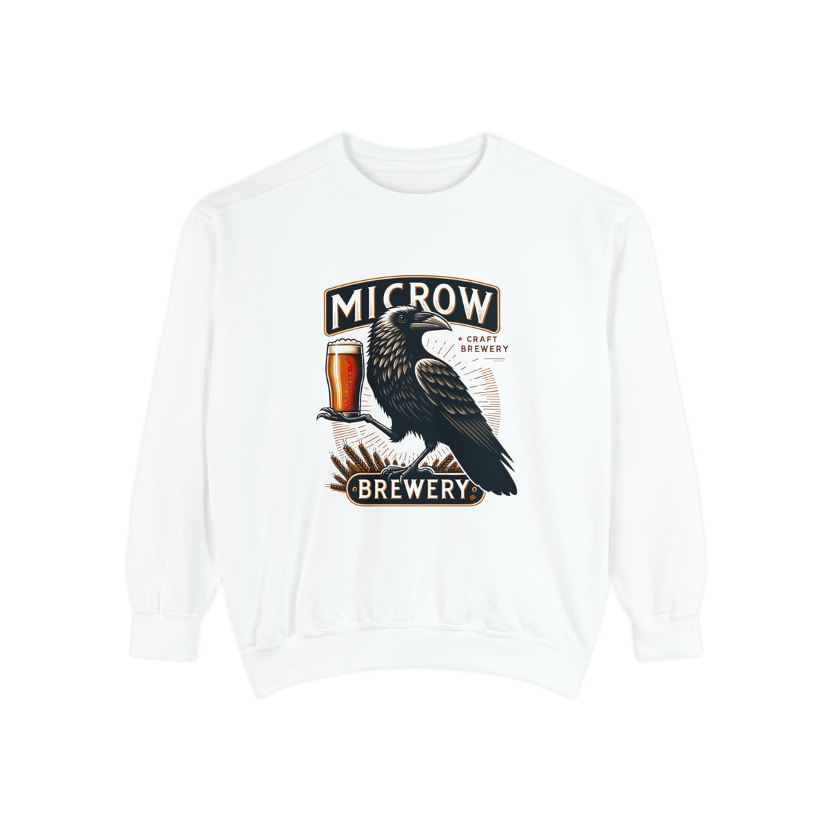 Funny Beer Sweatshirt | Retro Crow Shirt | Bird Lover Gift | Microbrewery Craft Beer Shirt | Comfort Colors Unisex Garment-Dyed Sweatshirt