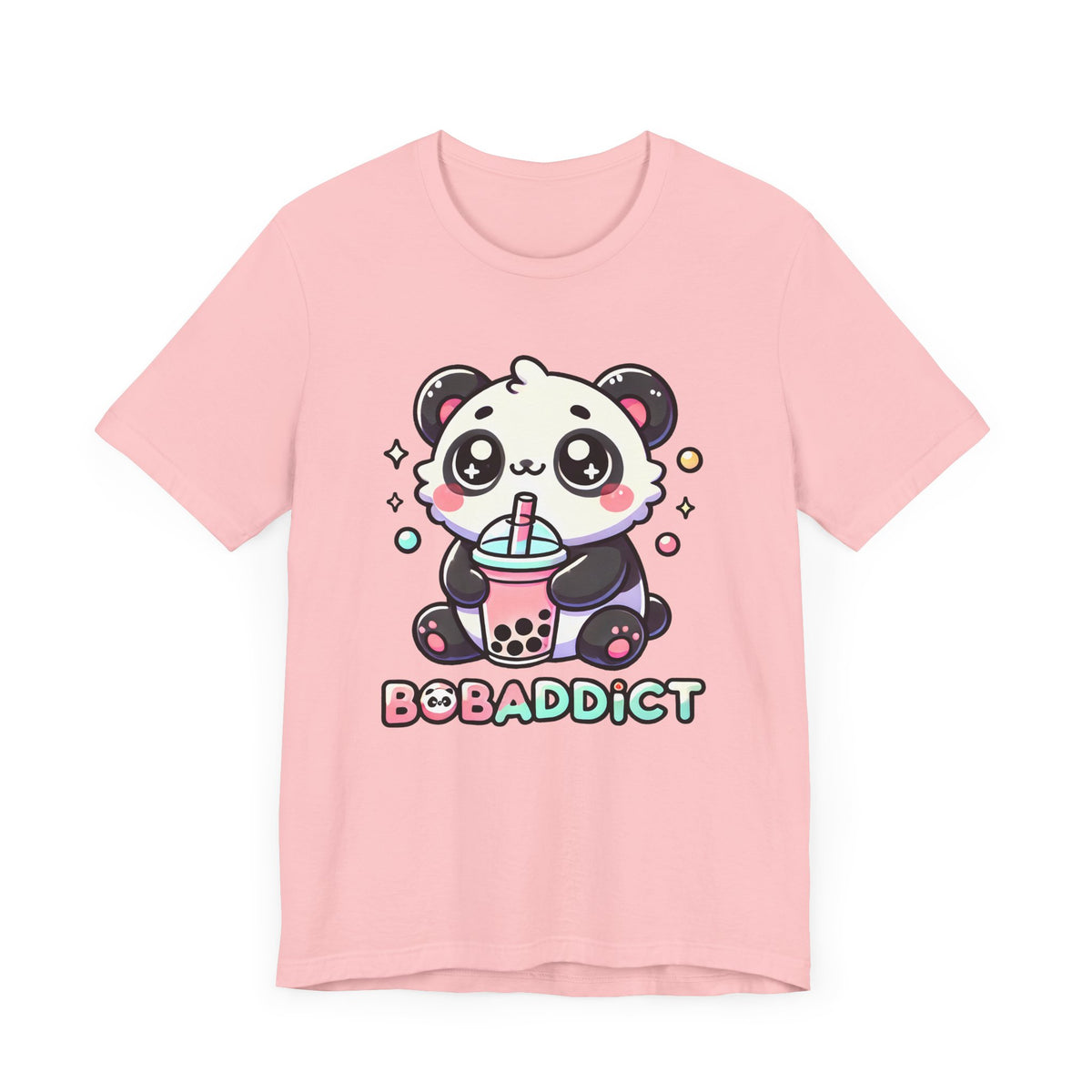 Boba Addict Cute Panda Bear Boba Tea Shirt | Kawaii Boba Shirt | Bubble Tea Lover Shirt  | Unisex Jersey T-shirt