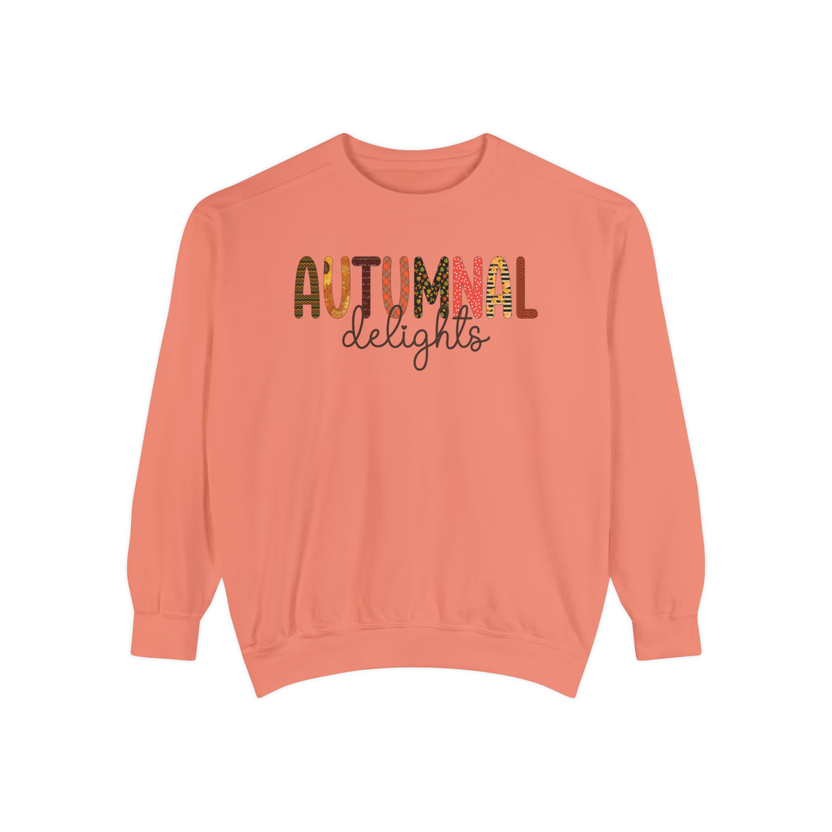 Autumnal Delights Fall Sweatshirt | Cute Fall Shirts | Unisex Garment-Dyed Sweatshirt