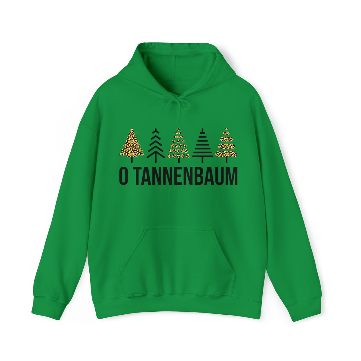 Tannenbaum Leopard Print Christmas Tree Shirt | German Christmas Gift | Unisex Hooded Sweatshirt