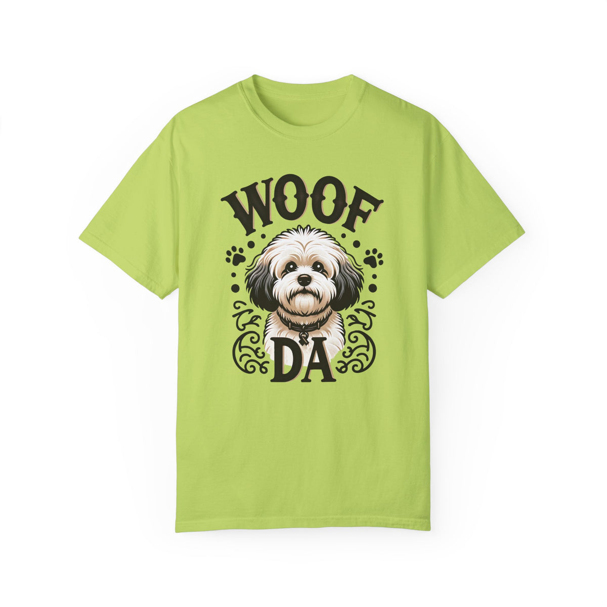 Woof Da Minnesota Dog Lover Shirt | Bichon Frisé Spaniel  Mix | Uff Da Norwegian Gift | Unisex Garment-Dyed T-shirt