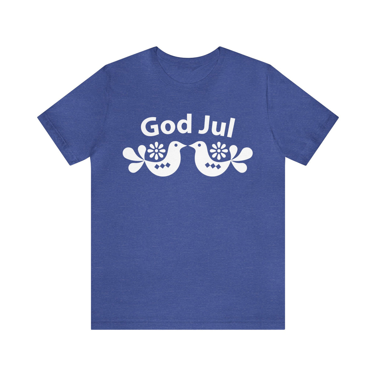 God Jul Swedish Christmas Folk Art Shirt | Nordic Scandi Christmas Gift |  Unisex Jersey T-shirt
