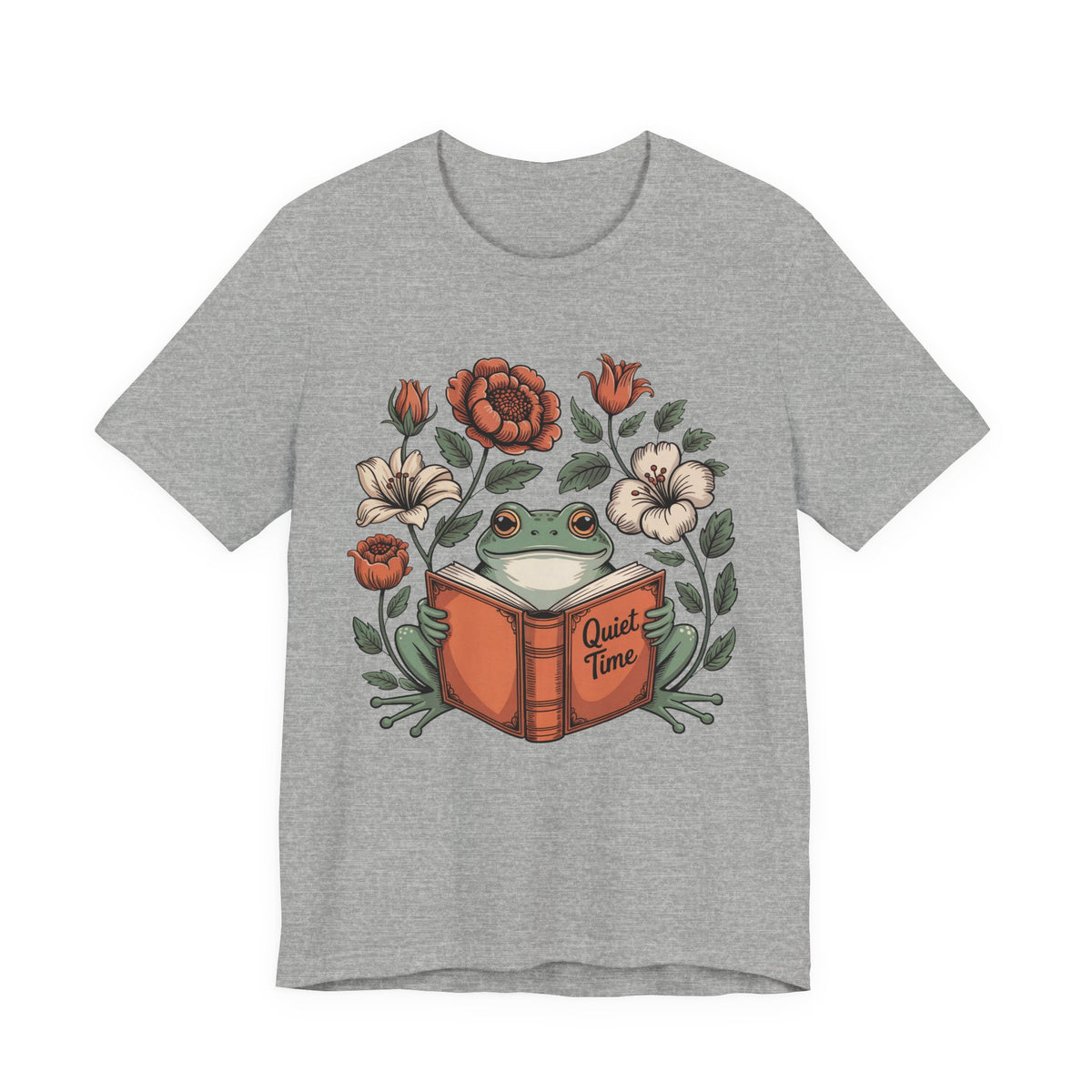 Cute Frog Bookish Shirt | William Morris Boho Reading Shirt | Unisex Jersey T-shirt